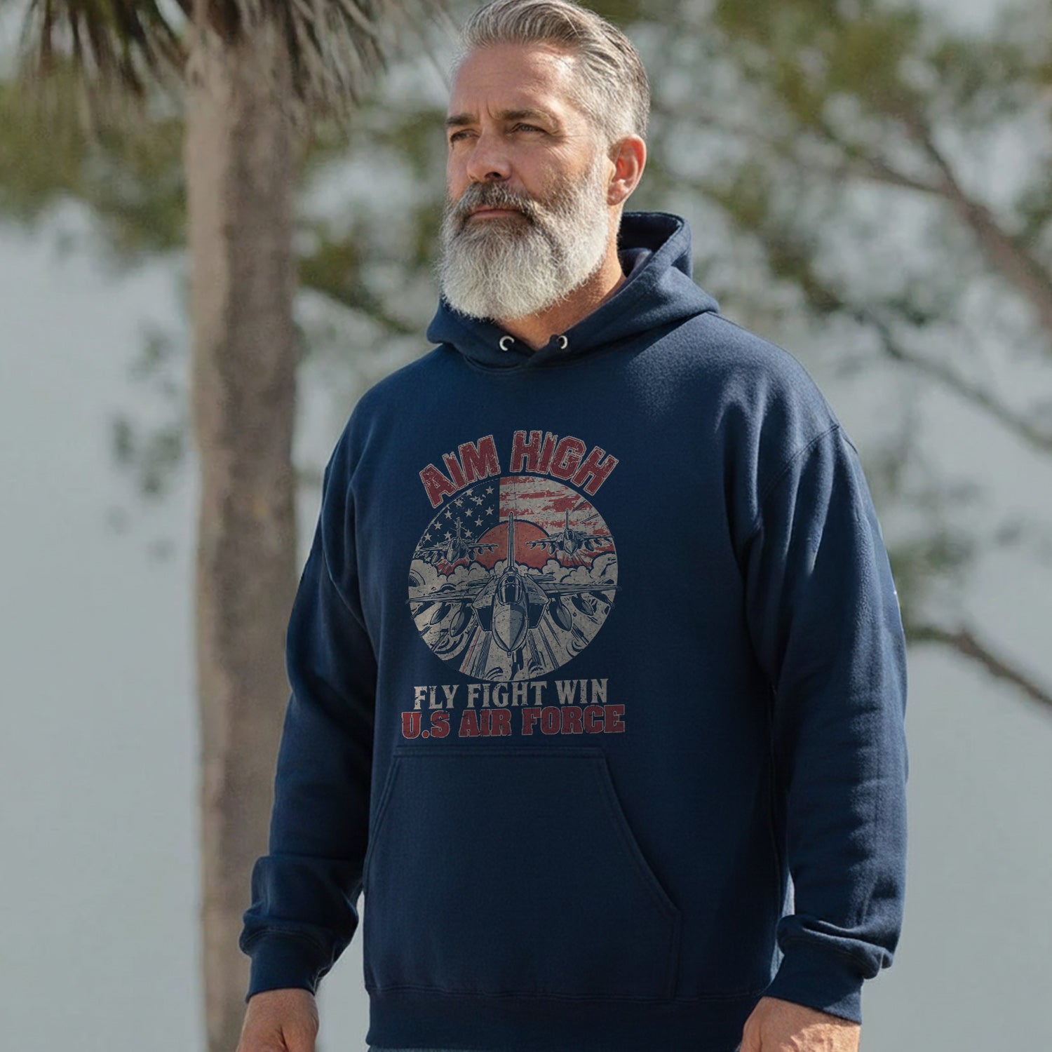 Aim High Fly Fight Win US Air Force Hoodie