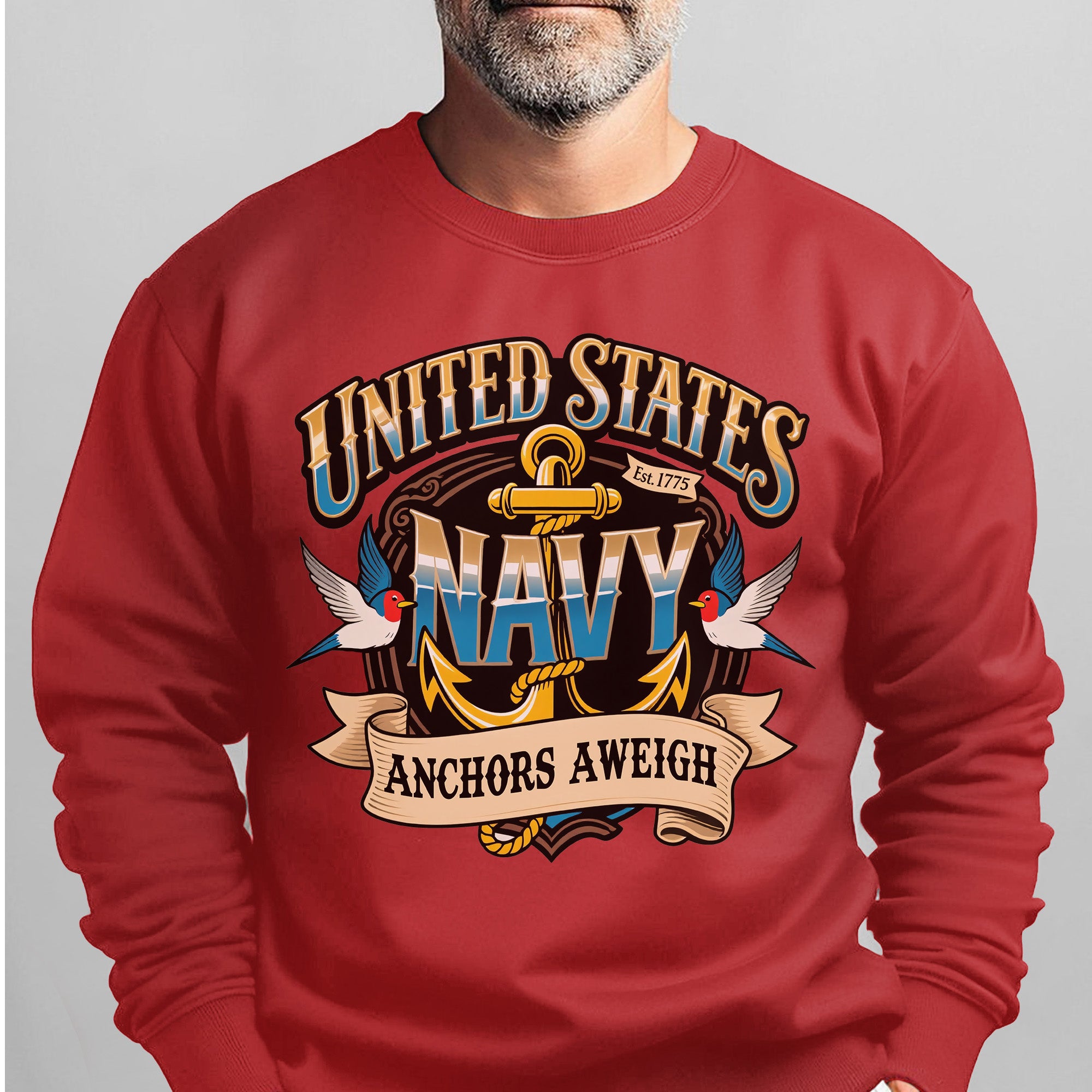 United States Navy Est 1775 Anchors Sweatshirt