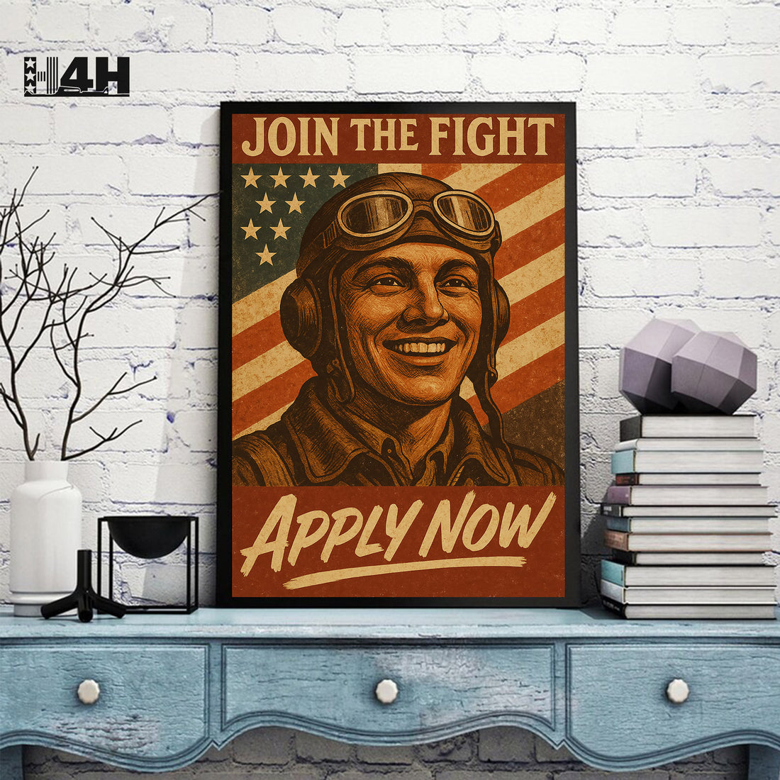 Join the Fight Apply Now Proud US Military Veteran Patriotic Service Poster