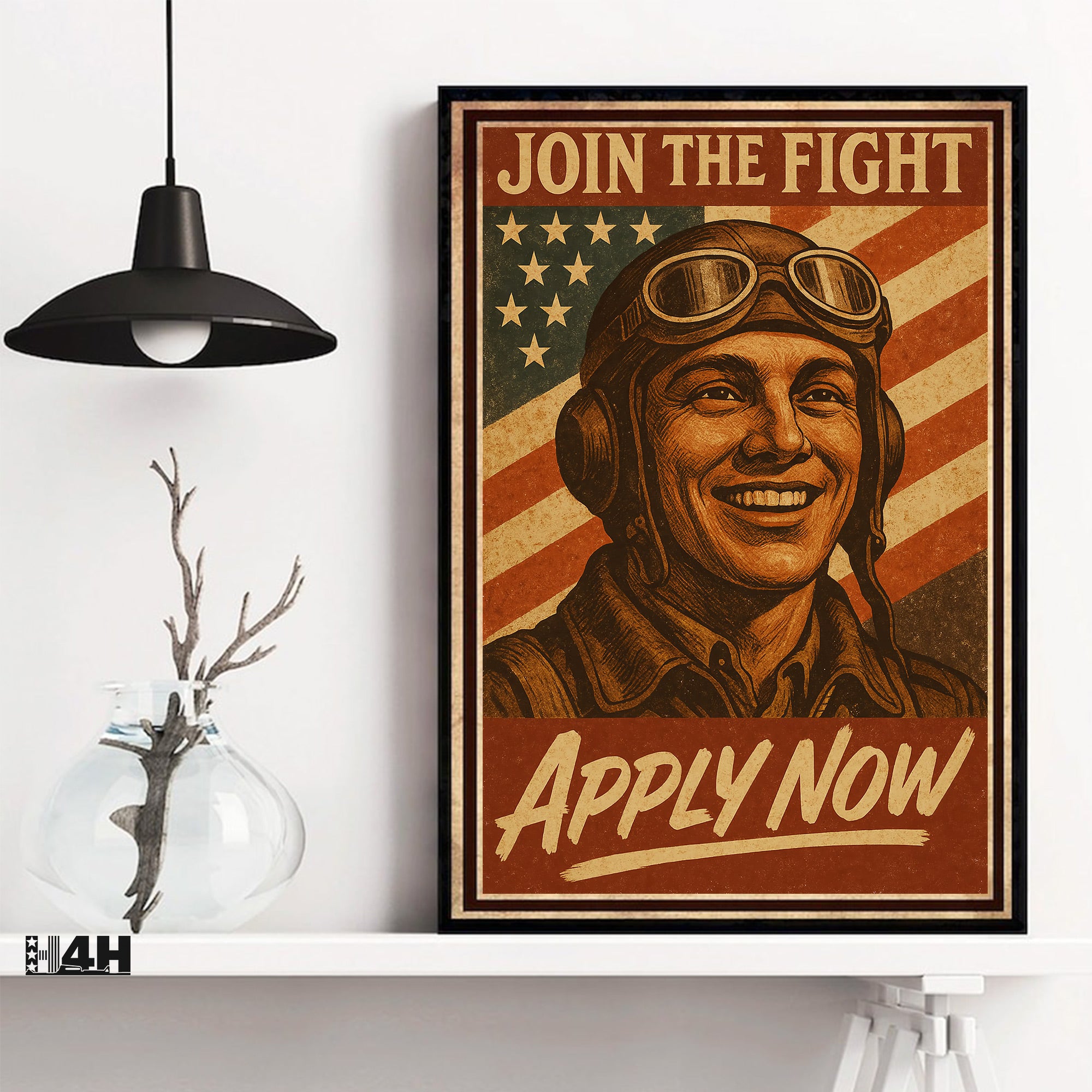 Join the Fight Apply Now Proud US Military Veteran Patriotic Service Poster