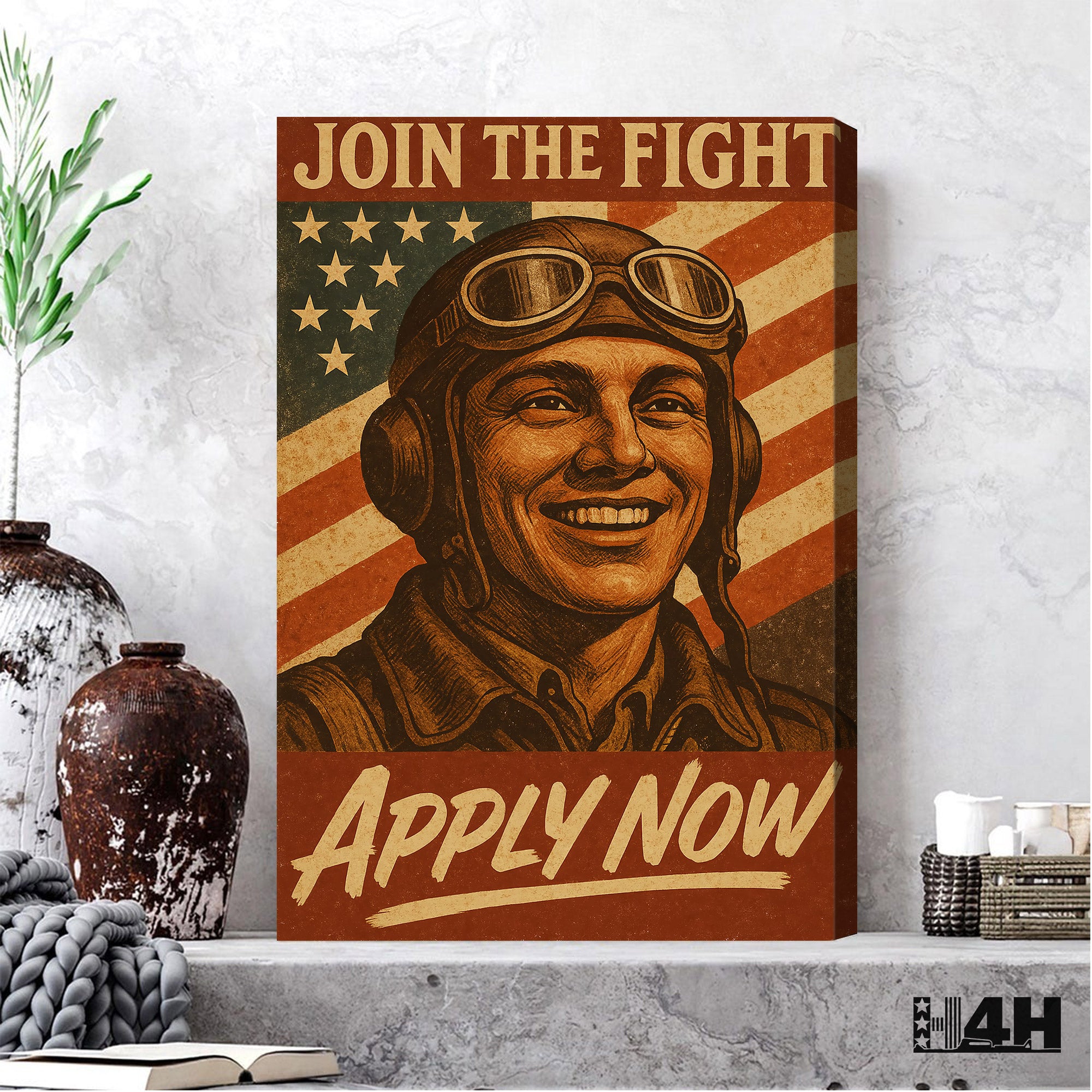 Join the Fight Apply Now Proud US Military Veteran Patriotic Service Poster