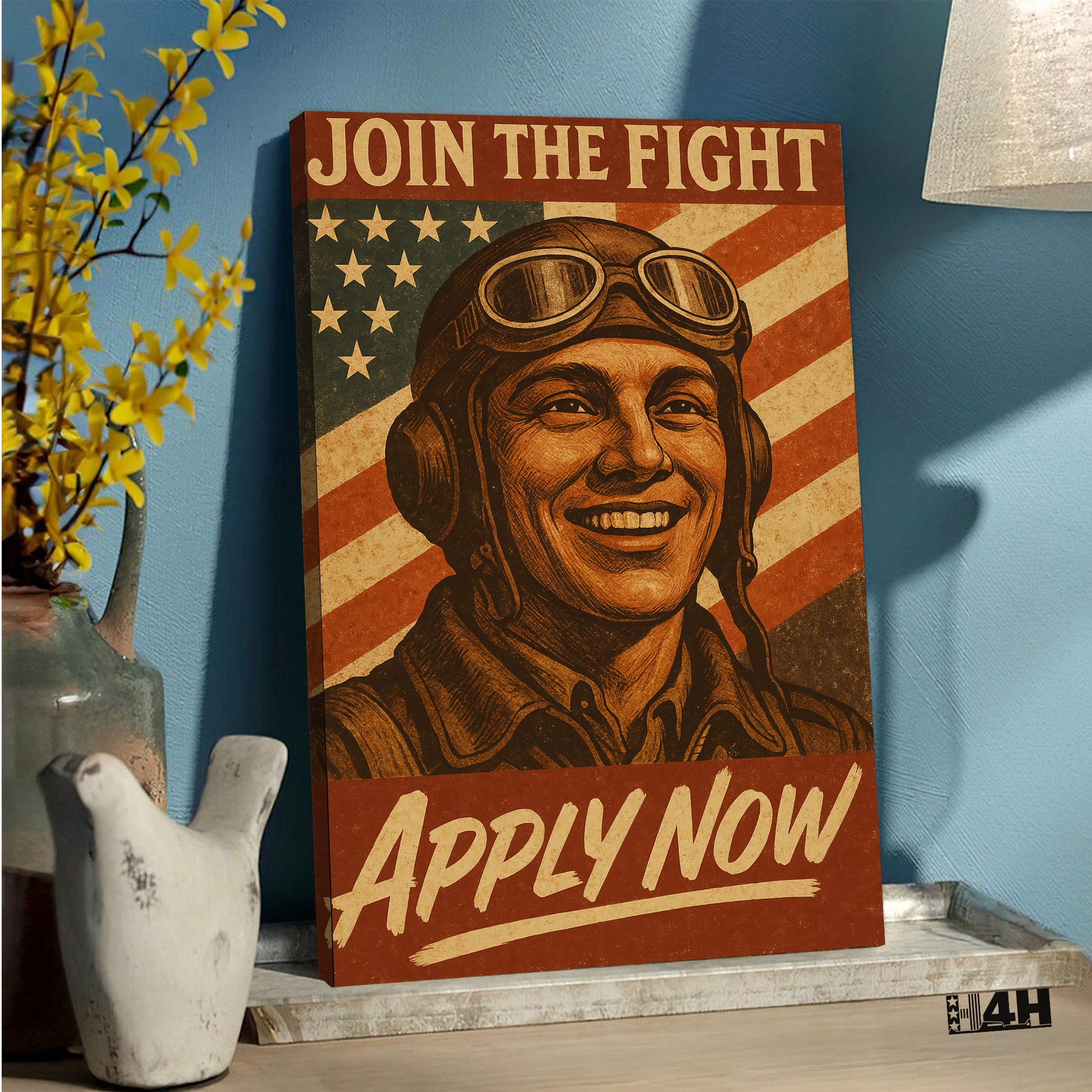 Join the Fight Apply Now Proud US Military Veteran Patriotic Service Poster