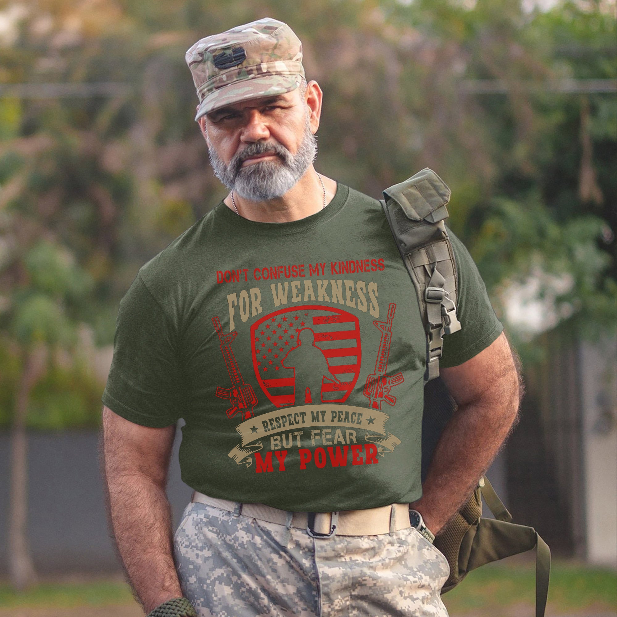 Don’t Confuse My Kindness for Weakness Respect My Peace but Fear My Power US Military Veteran T-Shirt