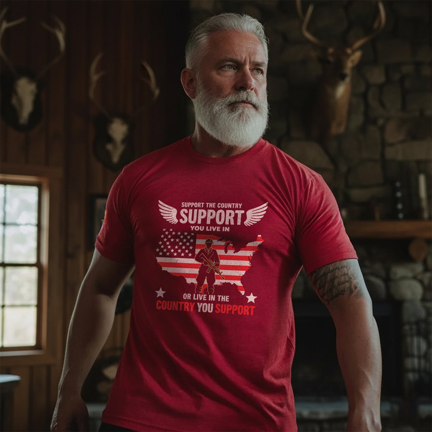 Support the Country You Live In or Live in the Country You Support T-Shirt Secondary image