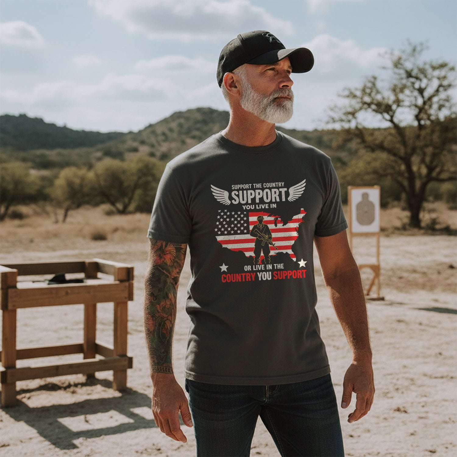 Support the Country You Live In or Live in T-Shirt