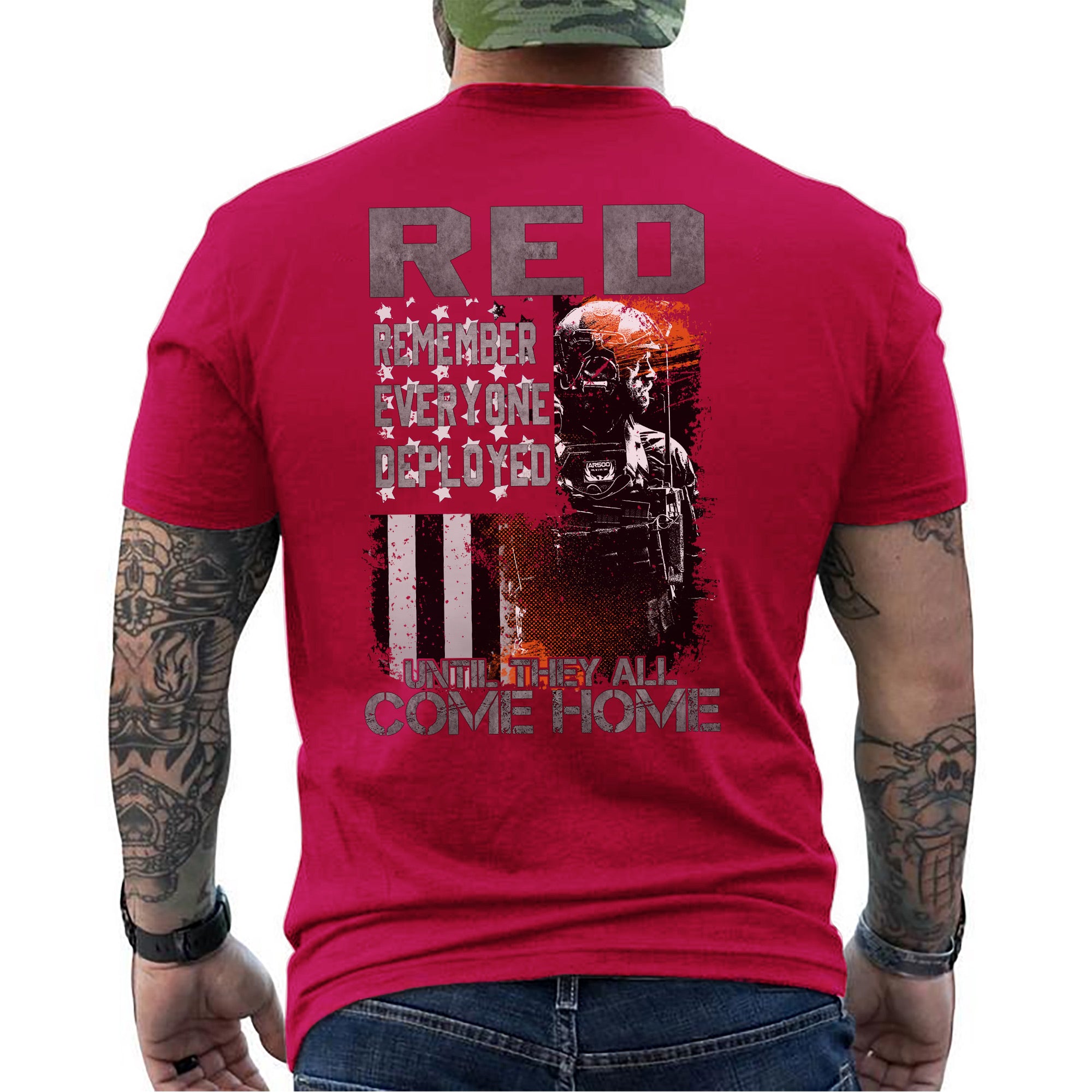 Remember Everyone Deployed Until They All Come Home US Military Veteran Support T-Shirt