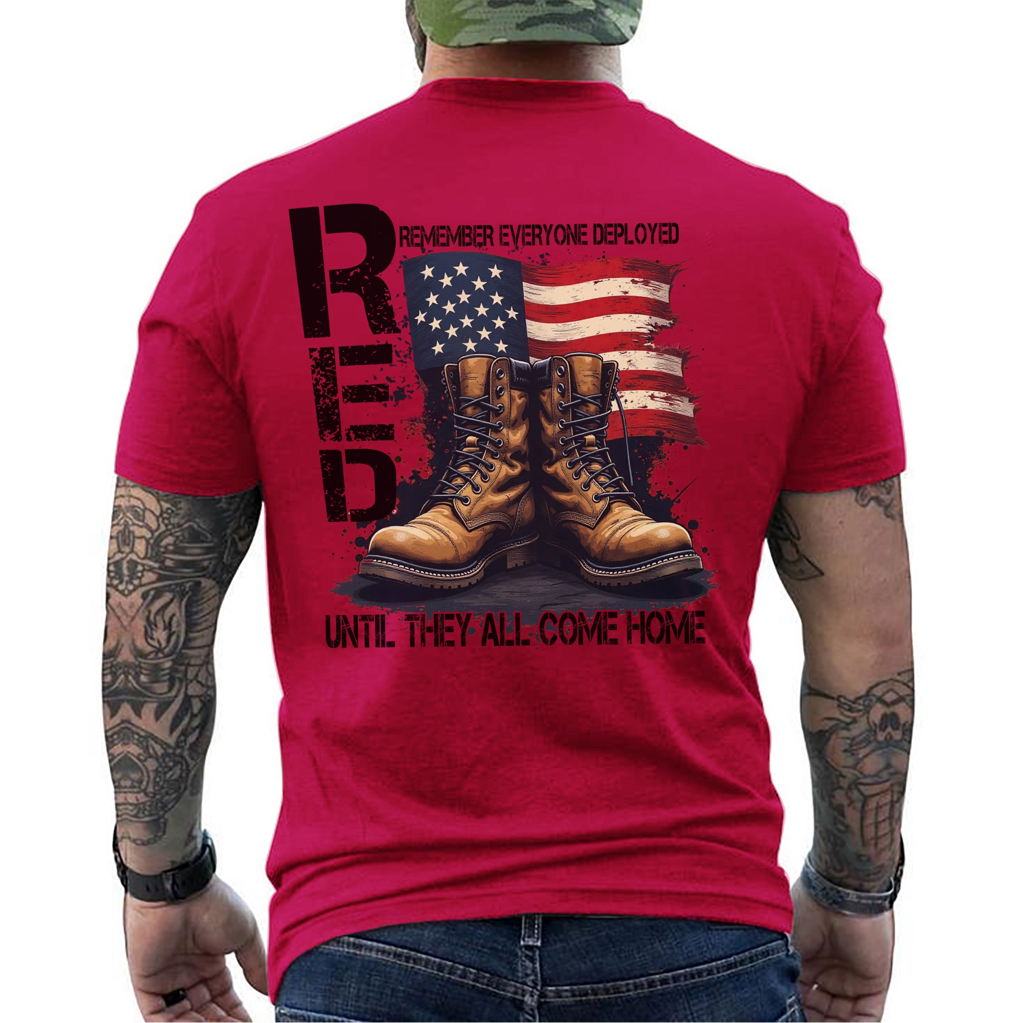 Remember Everyone Deployed Until They All Come Home US Military Veteran Pride T-Shirt