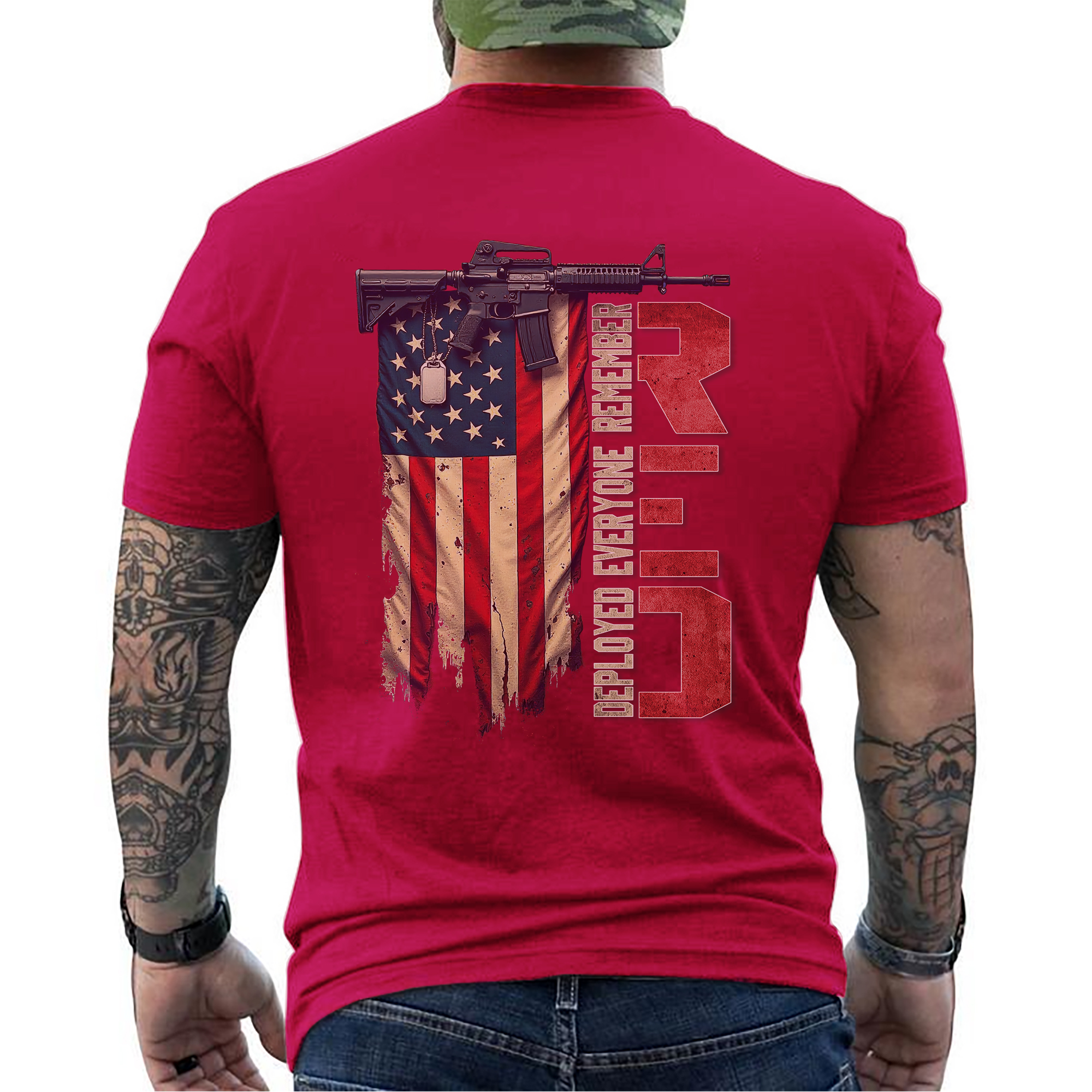 RED Friday Remember Everyone Deployed Proud US Military Veteran Support T-Shirt