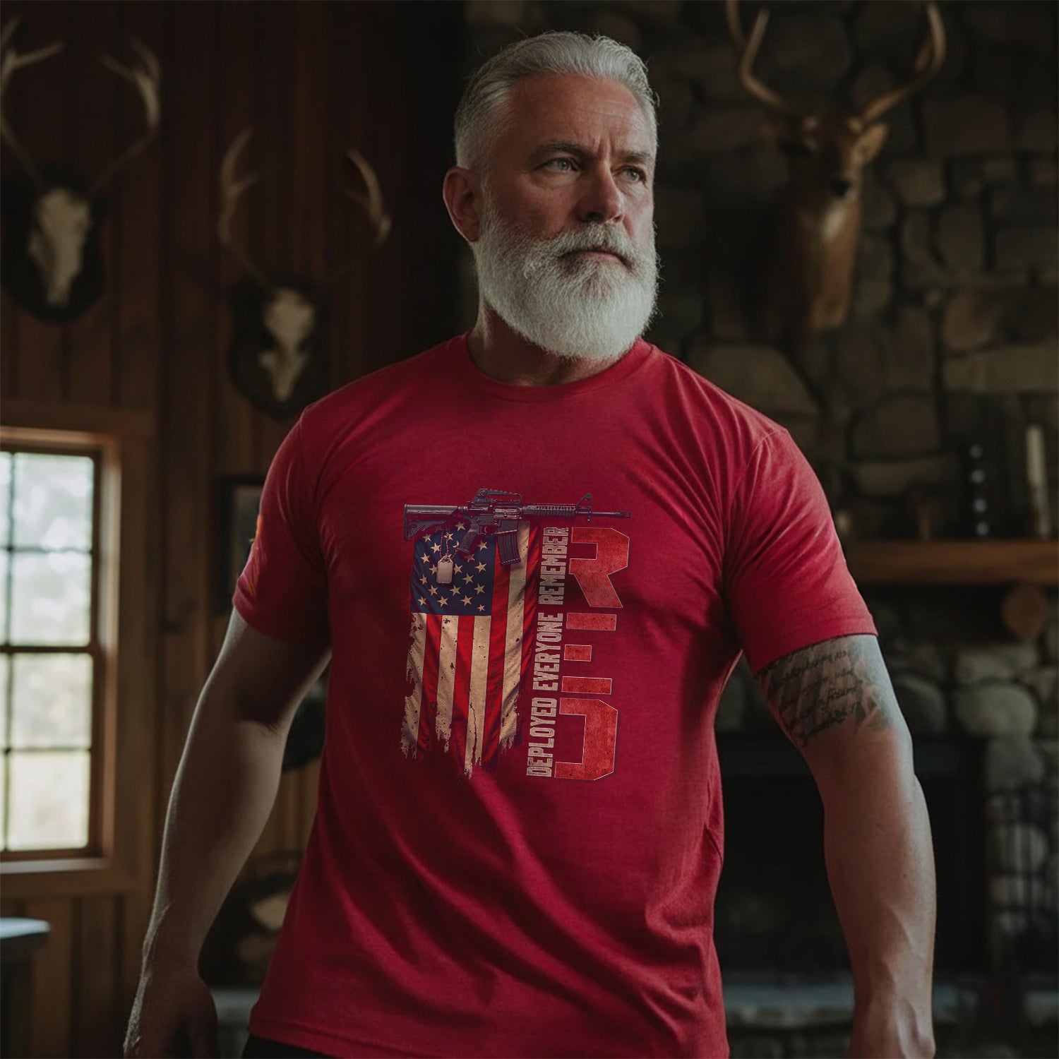 RED Friday Remember Everyone Deployed Veteran Support T-Shirt Secondary image