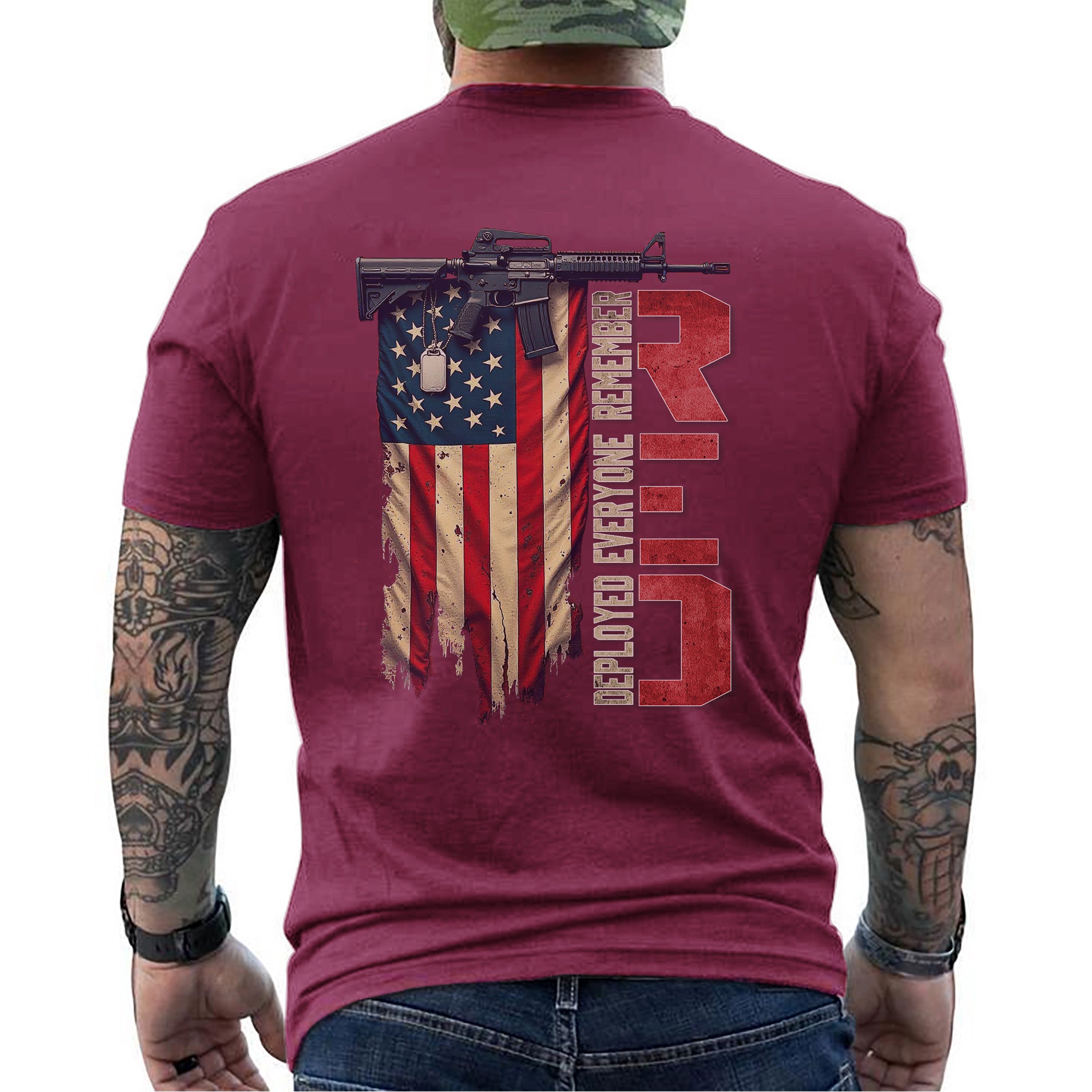 RED Friday Remember Everyone Deployed Proud US Military Veteran Support T-Shirt