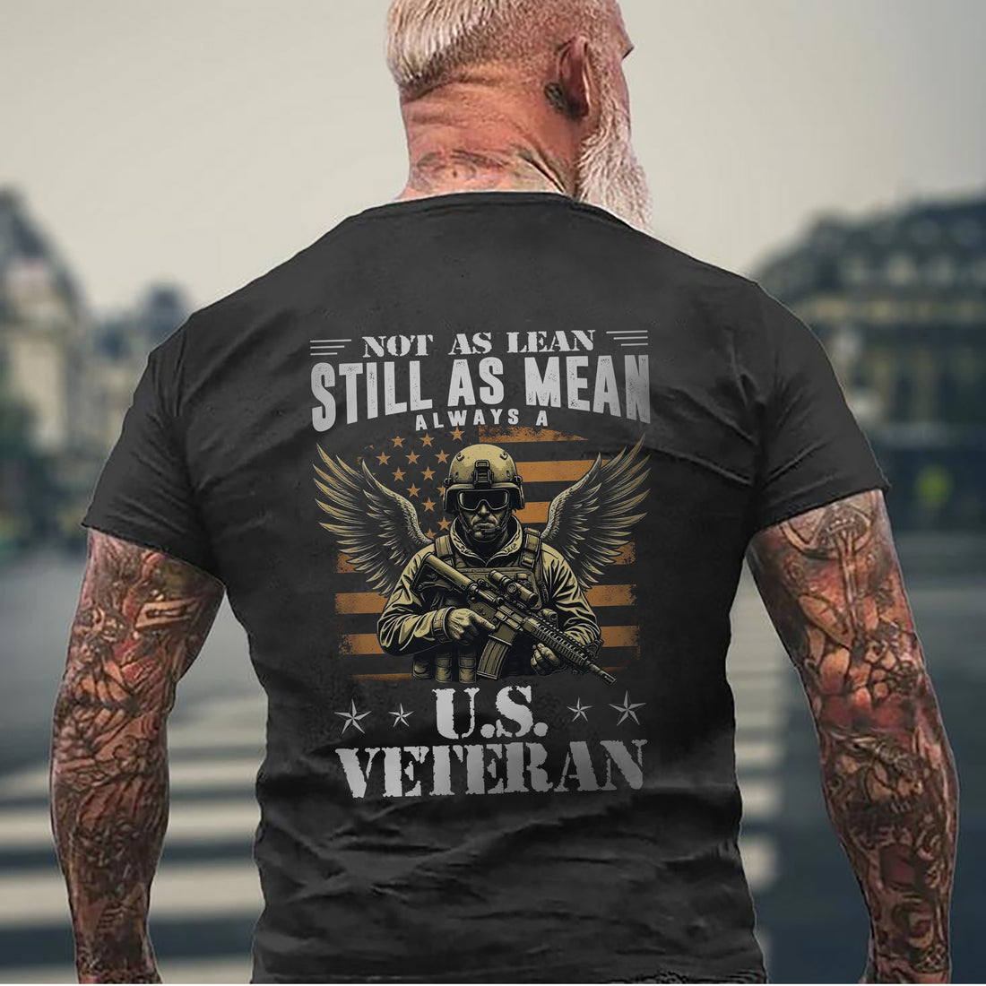 Not as Lean Still as Mean Always a US Veteran Proud Military Patriotic Pride T-Shirt
