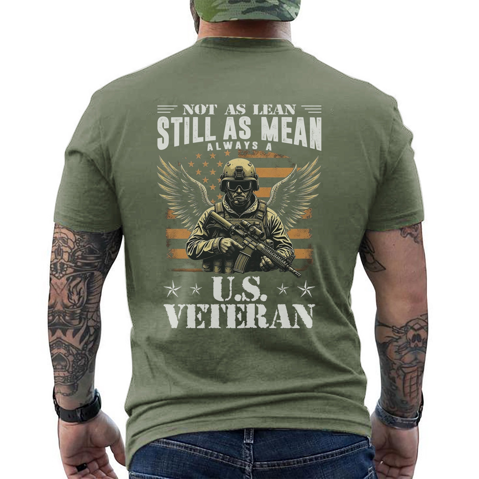 Not as Lean Still as Mean Always a US Veteran Proud Military Patriotic Pride T-Shirt