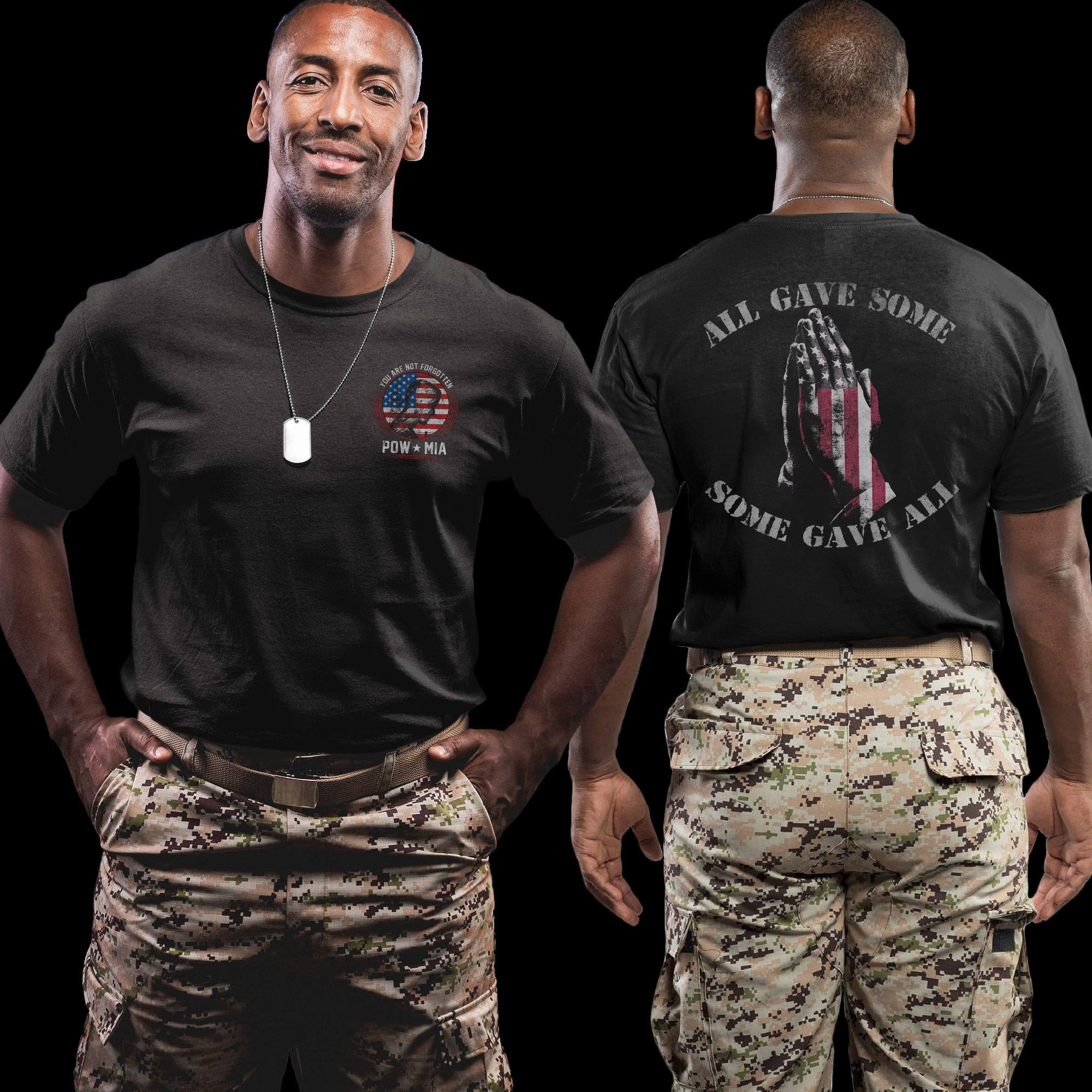 POW MIA All Gave Some Some Gave All Proud US Military Veteran Remembrance T-Shirt