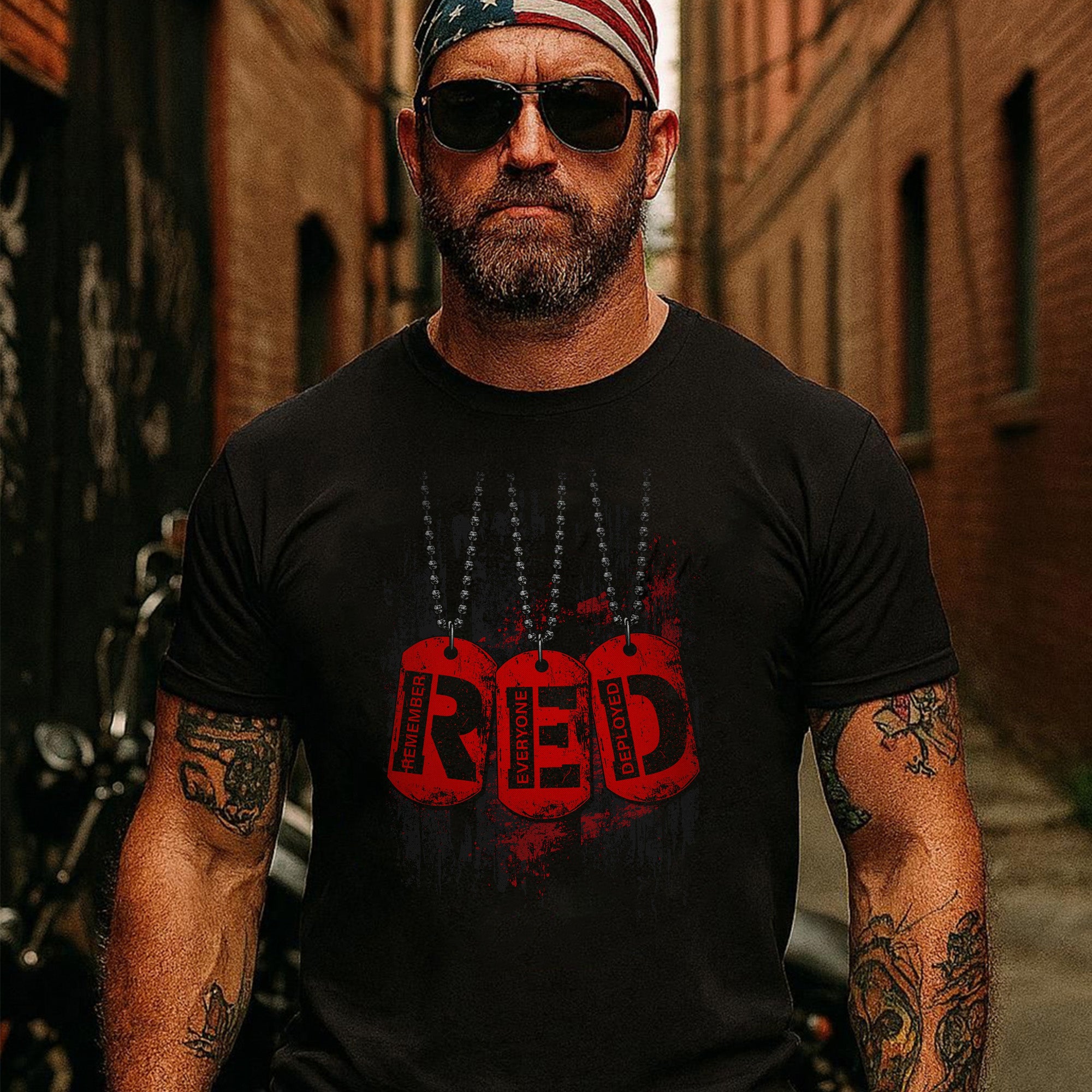 RED Remember Everyone Deployed Proud US Military Veteran Support and Honor T-Shirt