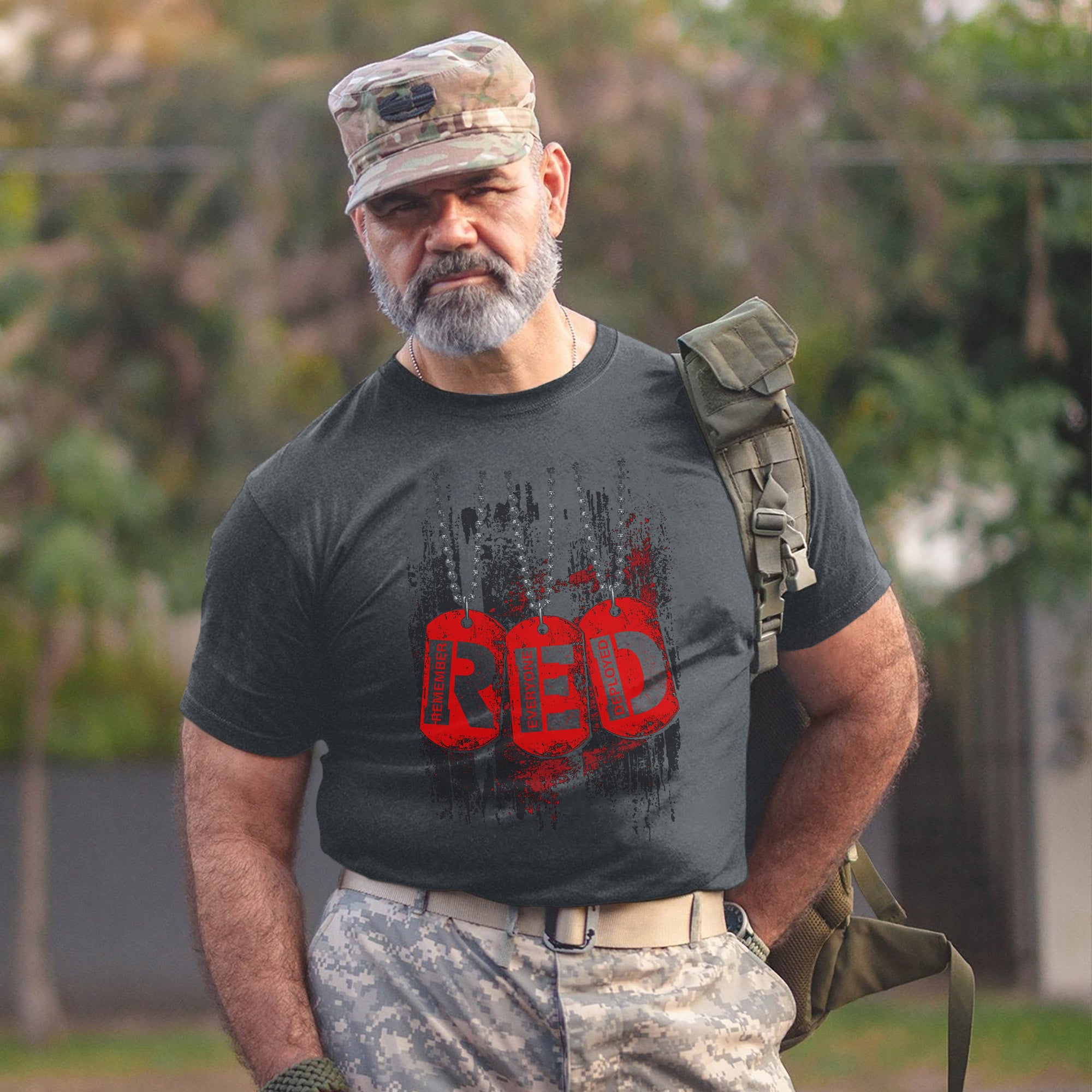 RED Remember Everyone Deployed Proud US Military Veteran Support and Honor T-Shirt