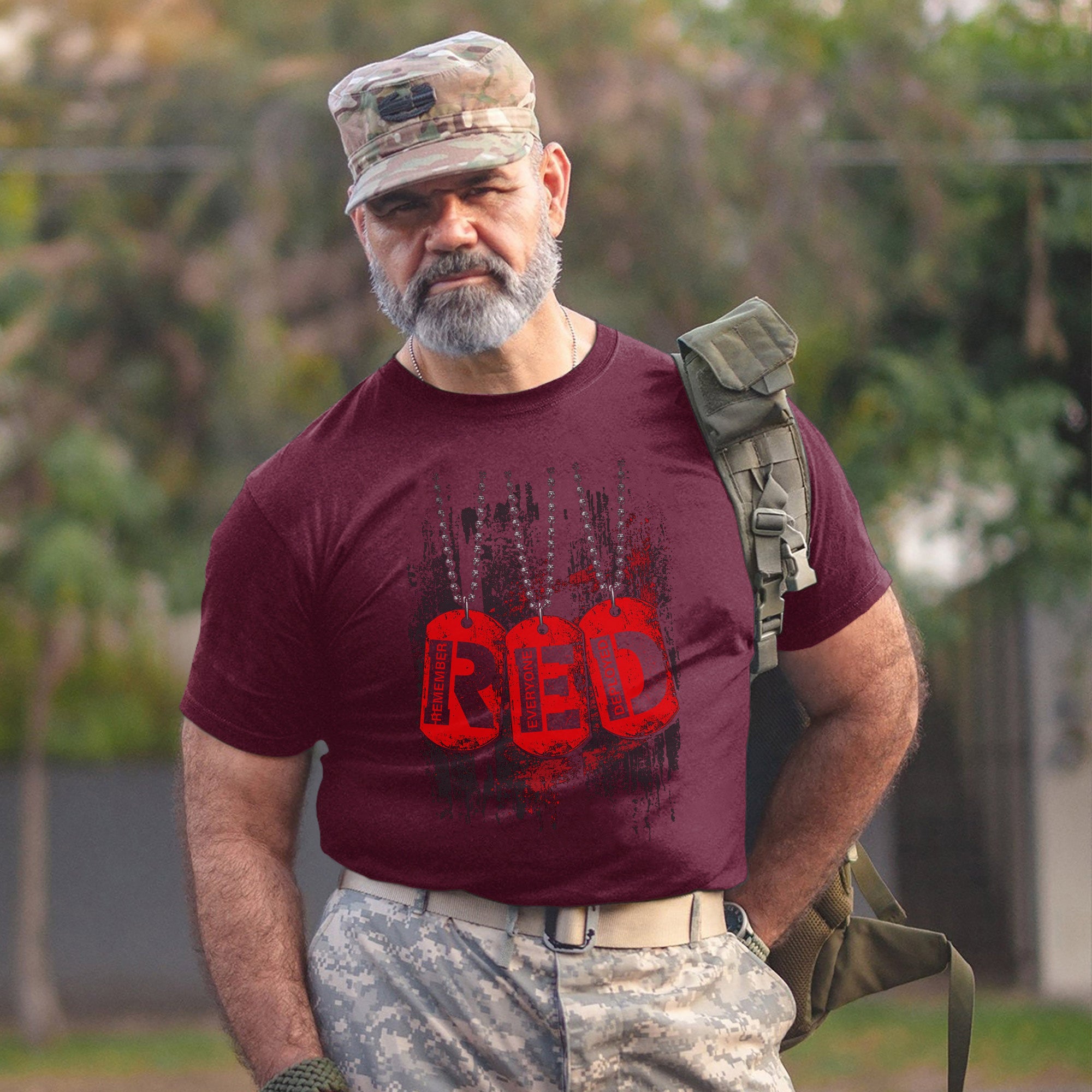 RED Remember Everyone Deployed Proud US Military Veteran Support and Honor T-Shirt