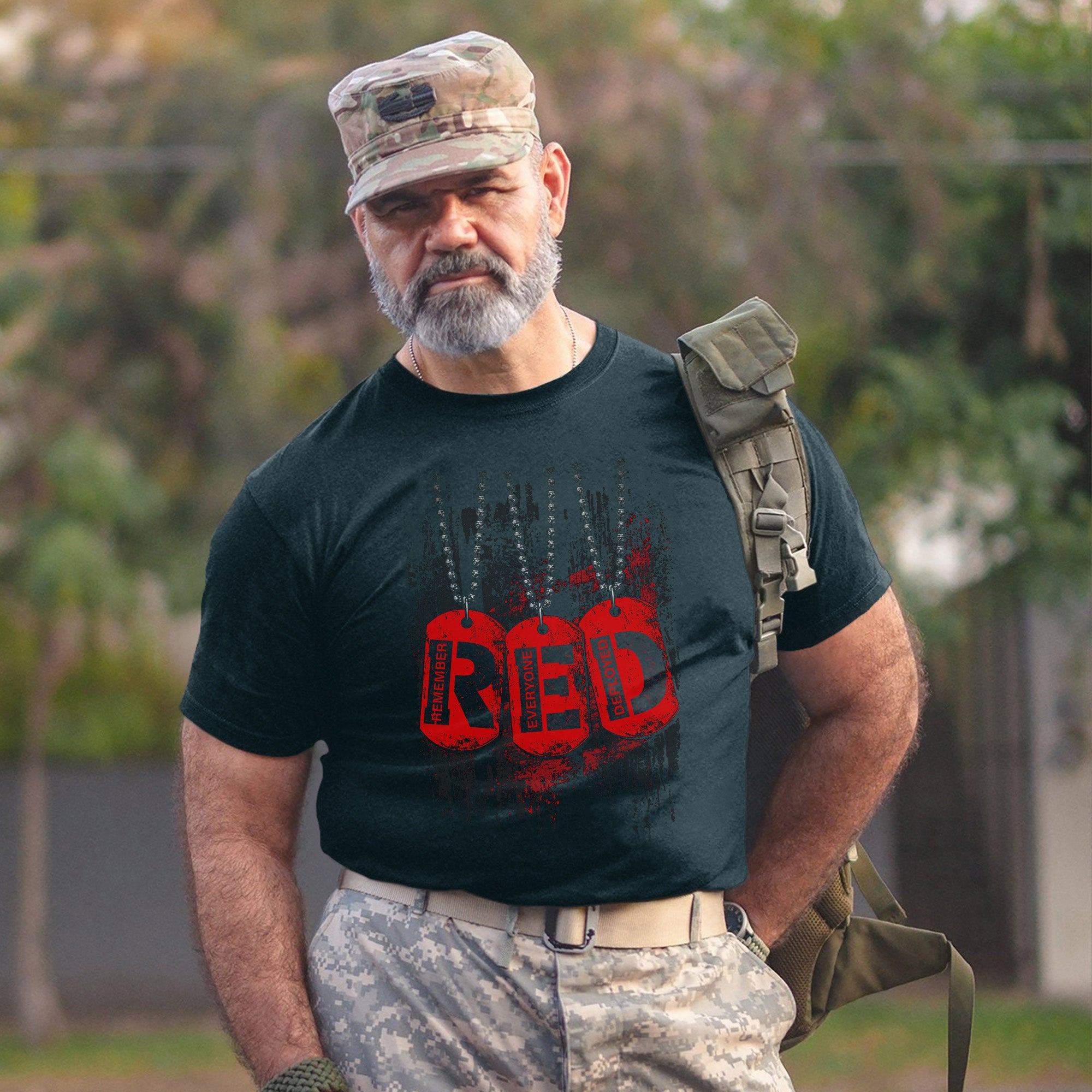 RED Remember Everyone Deployed Proud US Military Veteran Support and Honor T-Shirt