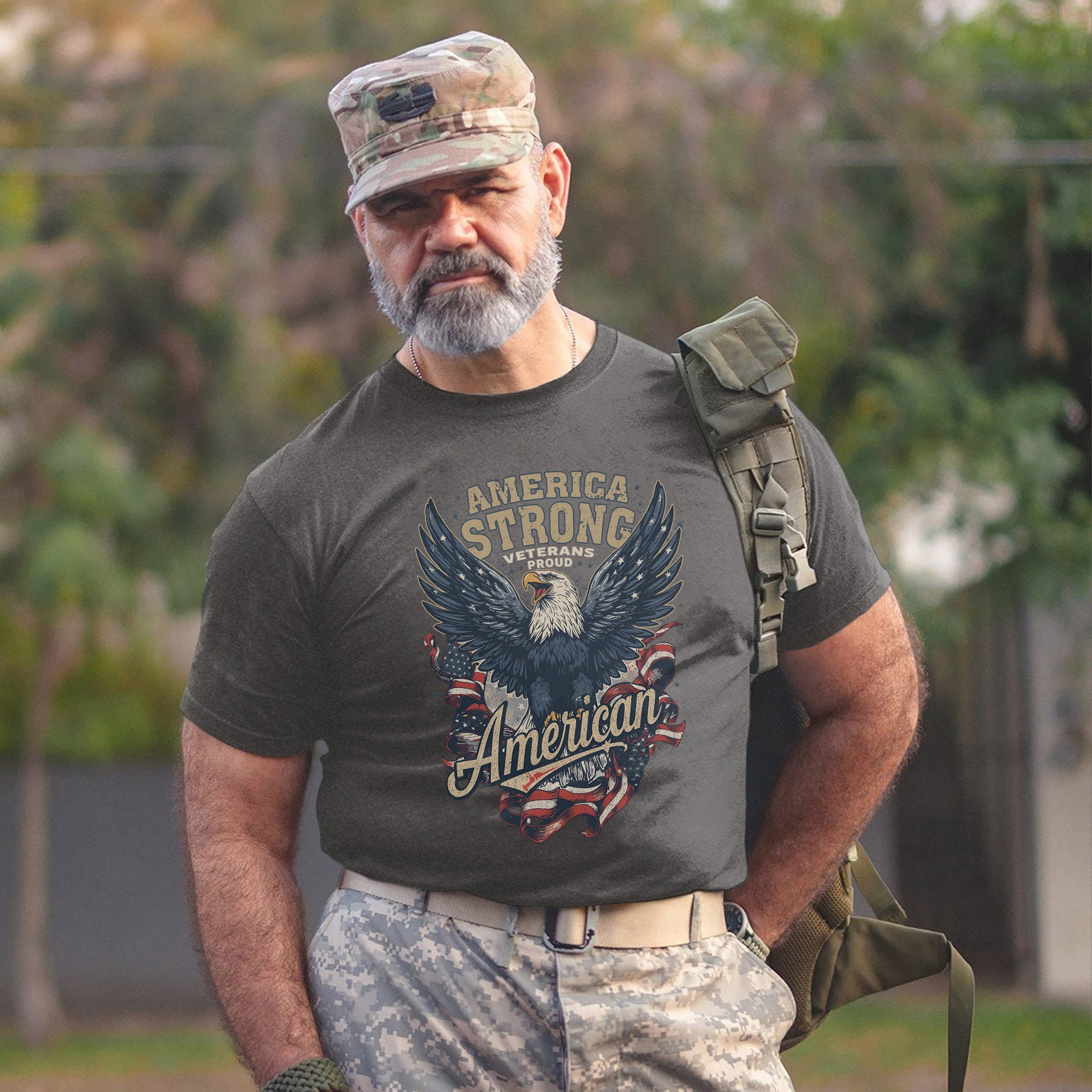 America Strong Veterans Proud Patriotic T-Shirt