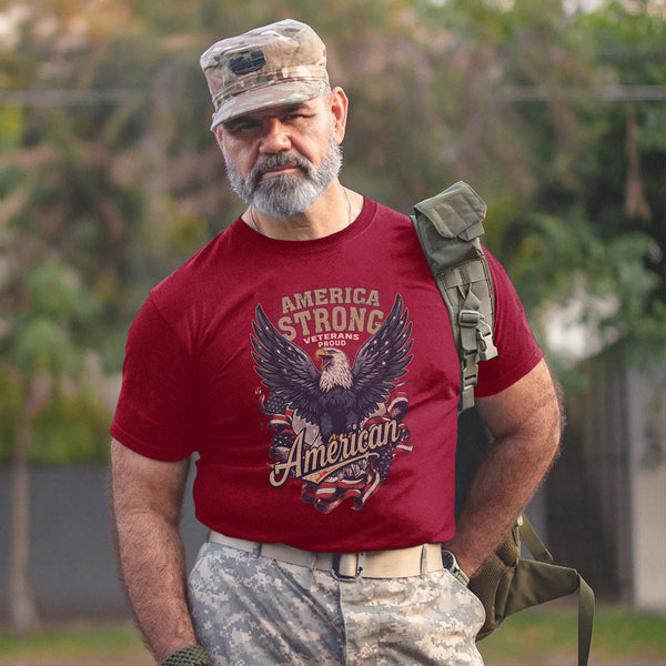 America Strong Veterans Proud Patriotic T-Shirt