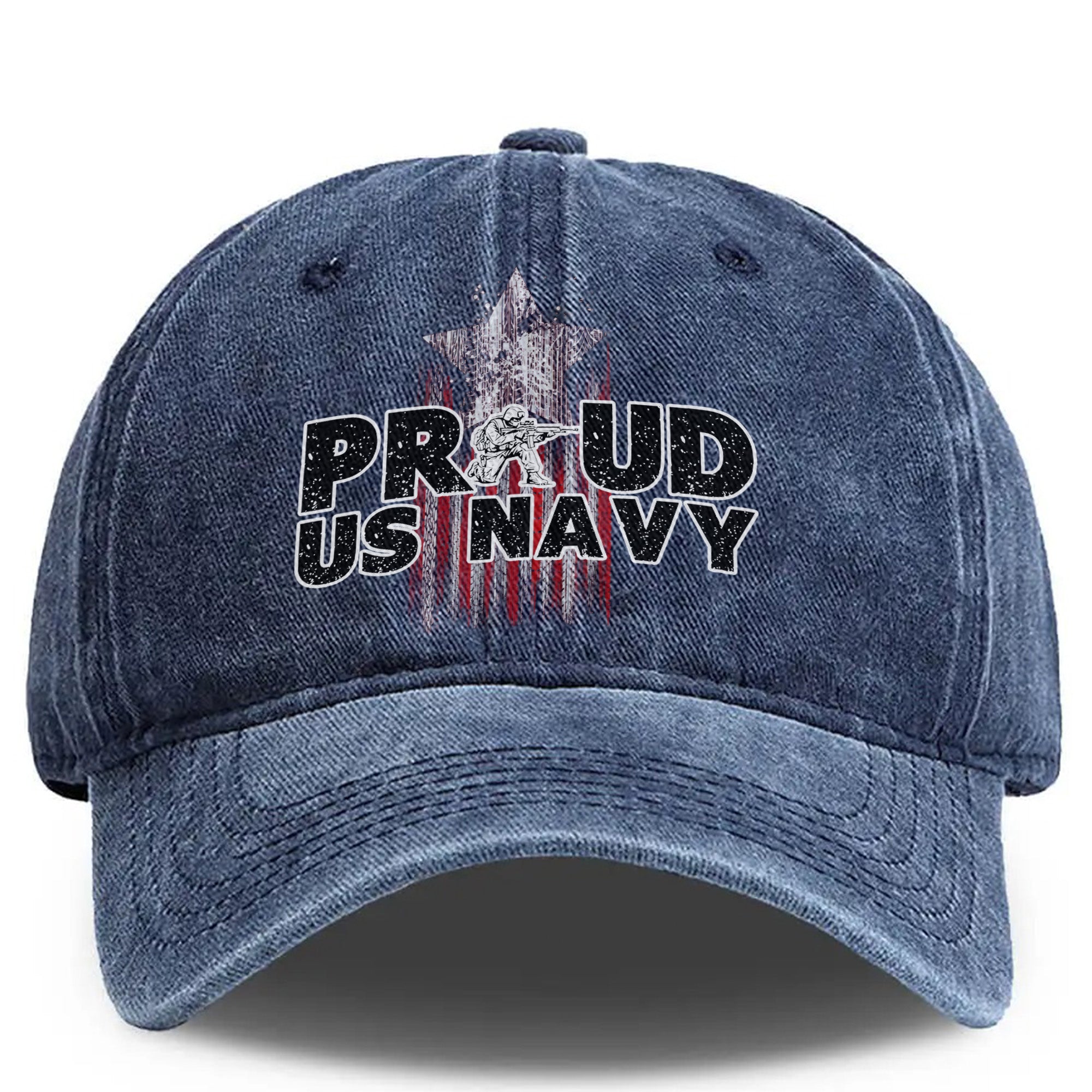 Proud U.S. Navy Honoring Service at Sea with Strength Commitment and American Pride Baseball Cap
