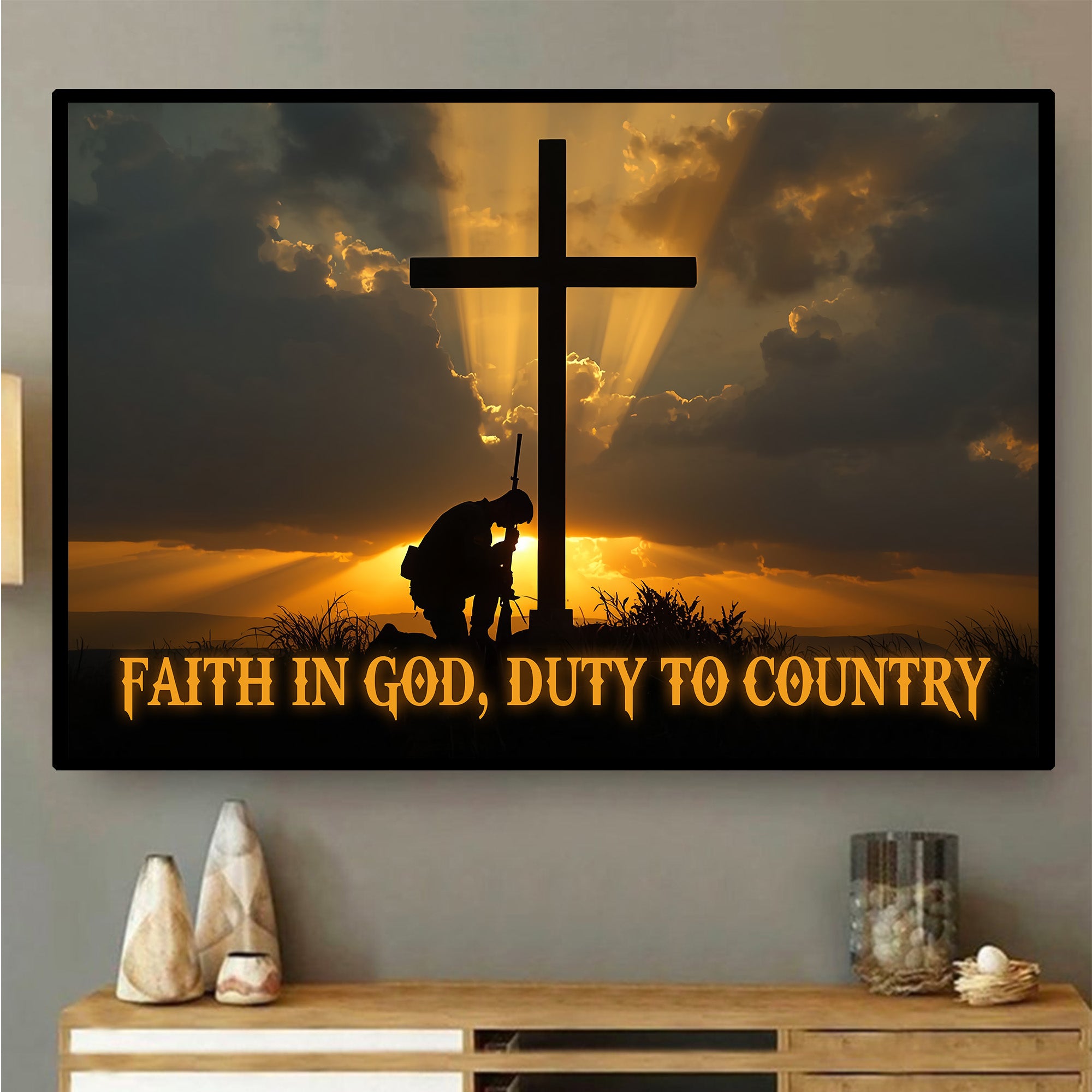 Faith in God Duty to Country Guiding Principles of Honor Service and Unshakable Patriotism Poster