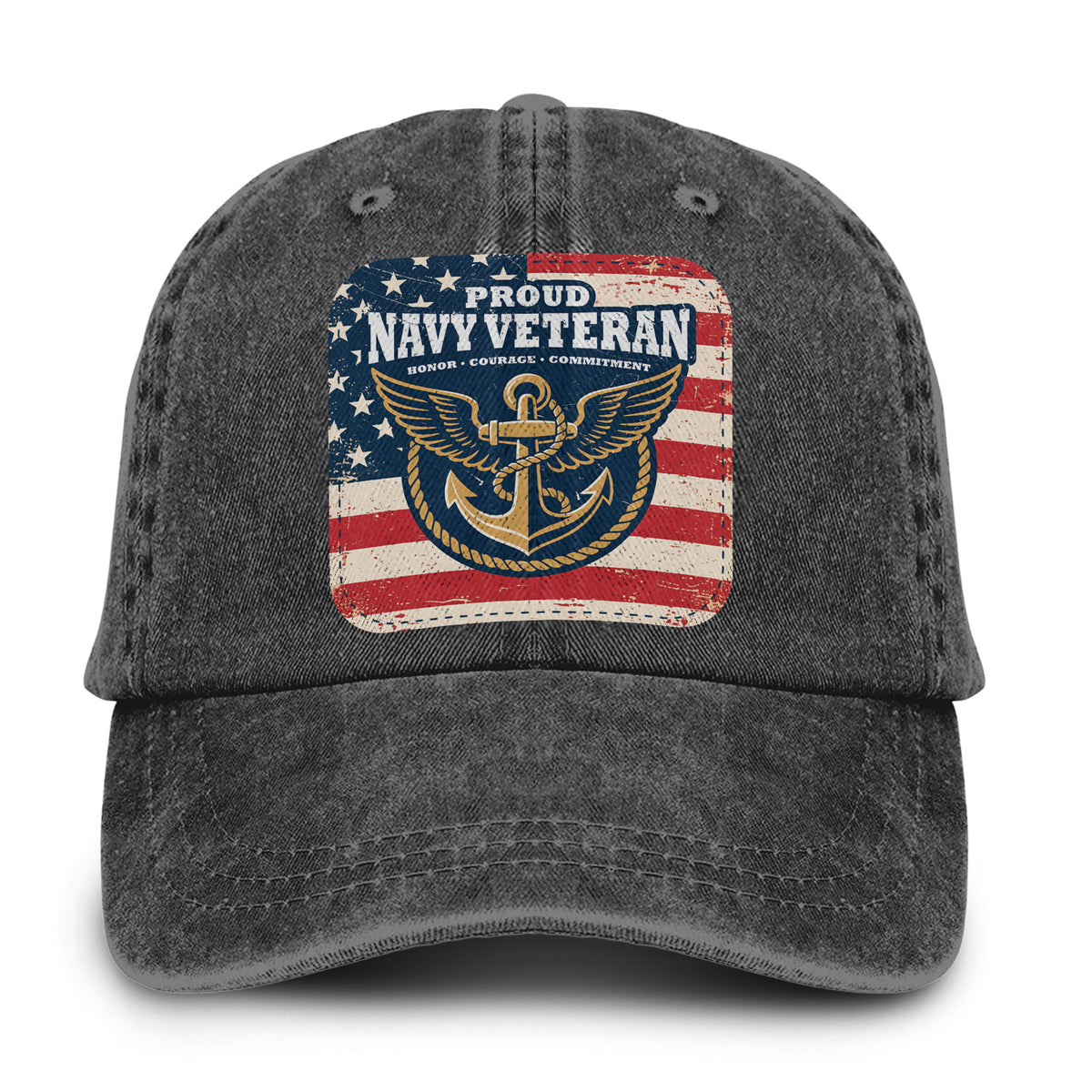 Navy Veteran Proudly Serving Baseball Cap Main image