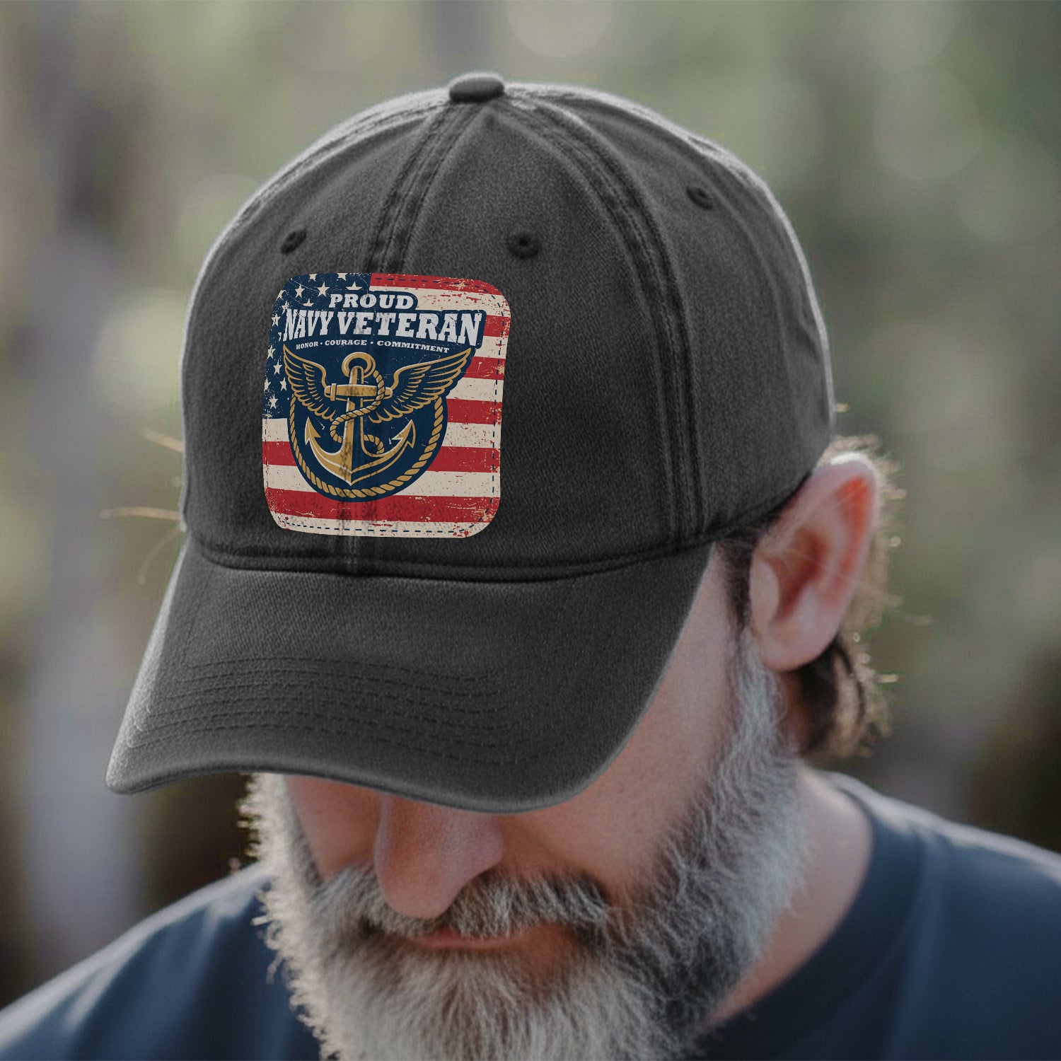 Proud Navy Veteran Honor Courage Commitment Baseball Cap Secondary image