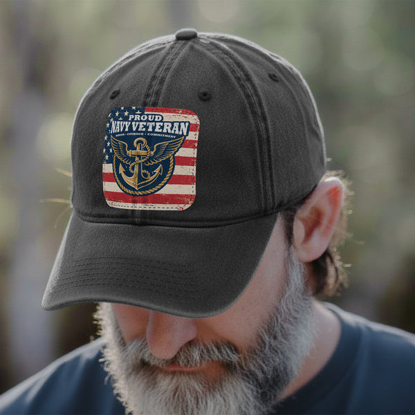 Proud Navy Veteran Honor Courage Commitment Baseball Cap
