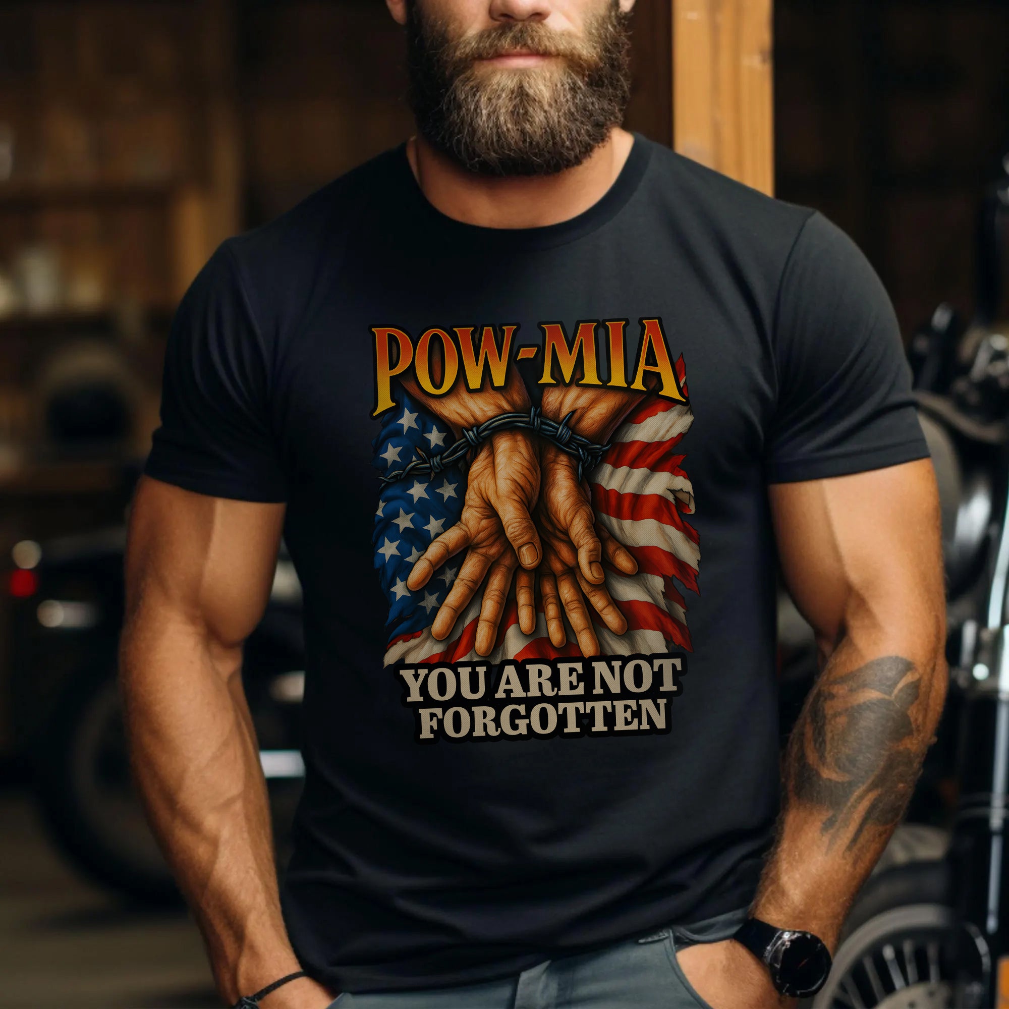 You Are Not Forgotten POW MIA Proud US Military Veteran Remembrance and Honor T-Shirt