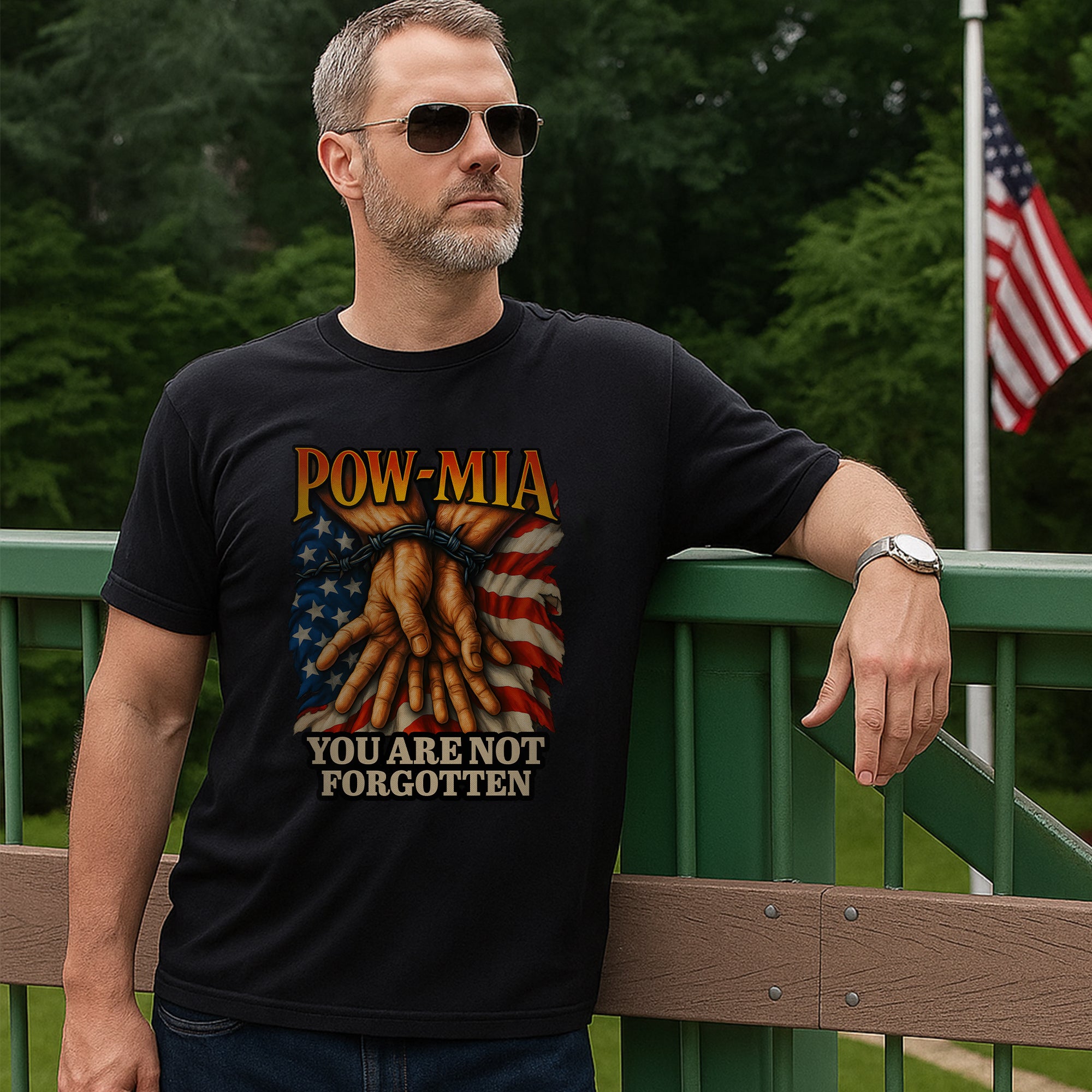 You Are Not Forgotten POW MIA Proud US Military Veteran Remembrance and Honor T-Shirt