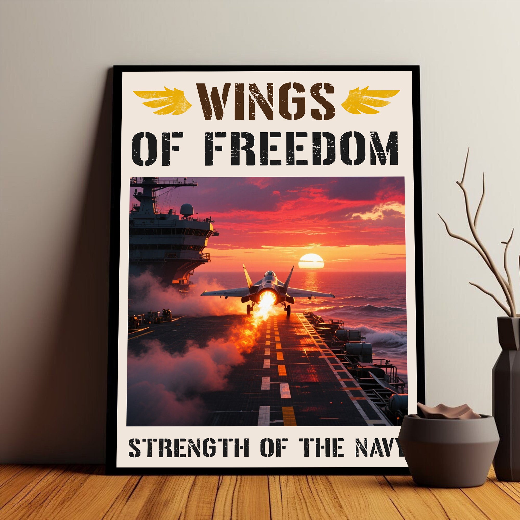 Navy Wings of Freedom American Pride Poster Secondary image