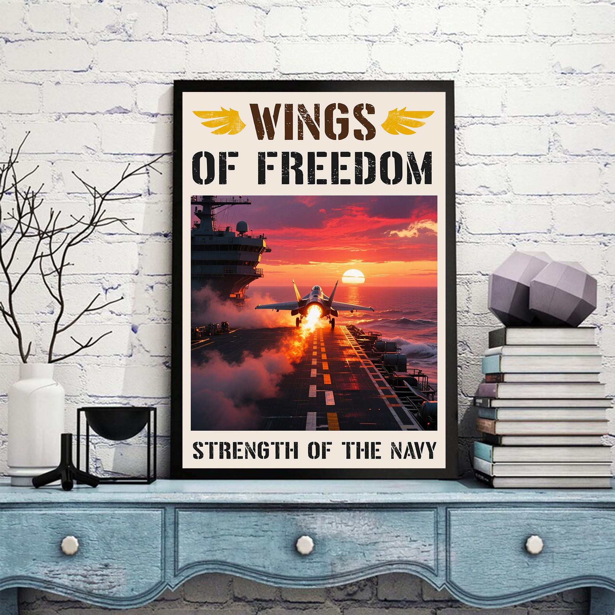 Navy Wings of Freedom American Pride Poster