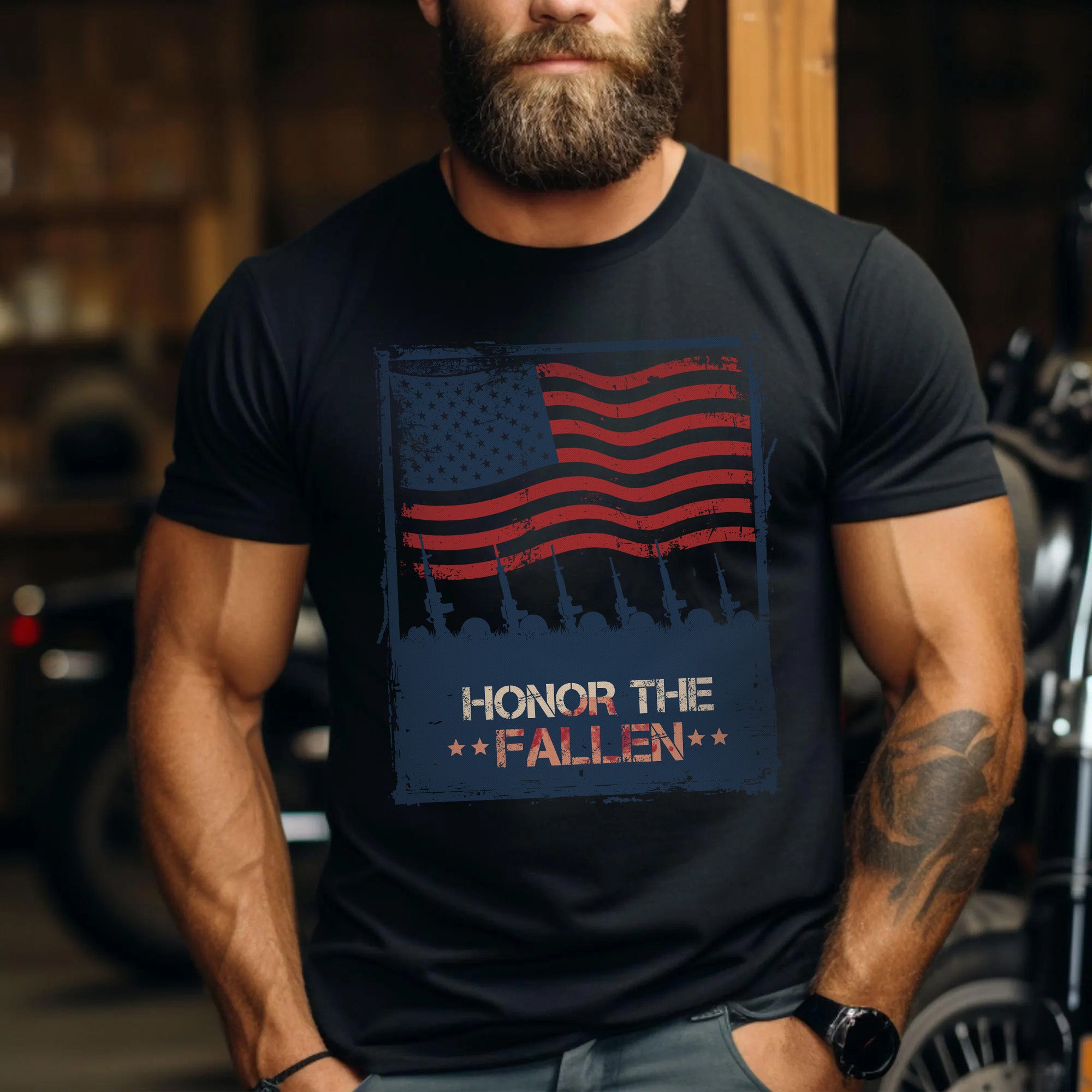 Honor the Fallen Patriotic Tribute to Those Who Gave All for Freedom and Country T-Shirt