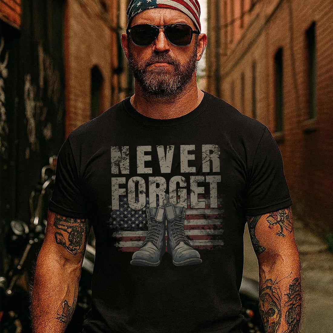 Never Forget Solemn Tribute Honoring the Sacrifice of Heroes Who Defended Our Freedom T-Shirt