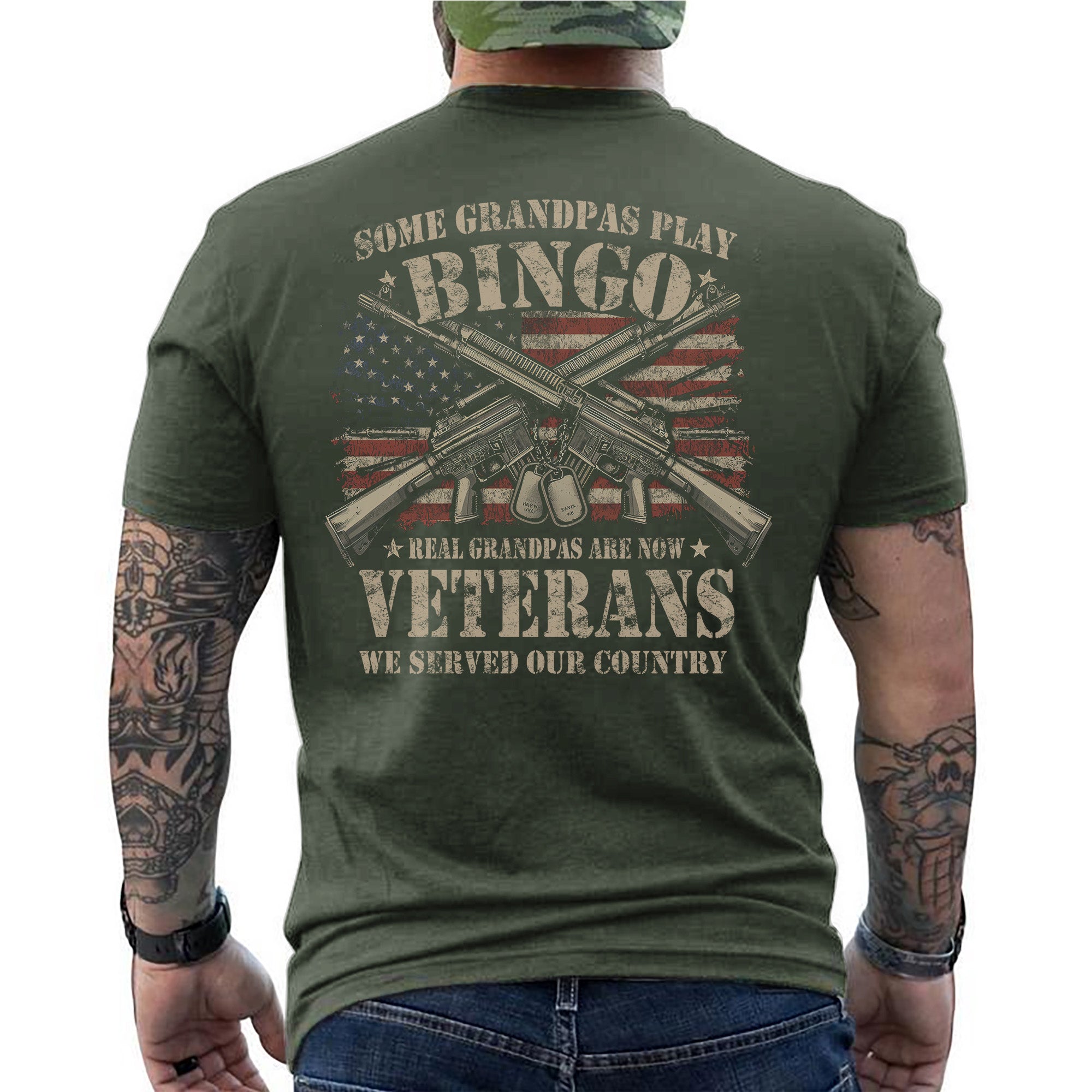 Some Grandpas Play Bingo Real Grandpas Are Veterans Who Proudly Served Our Great Nation T-Shirt