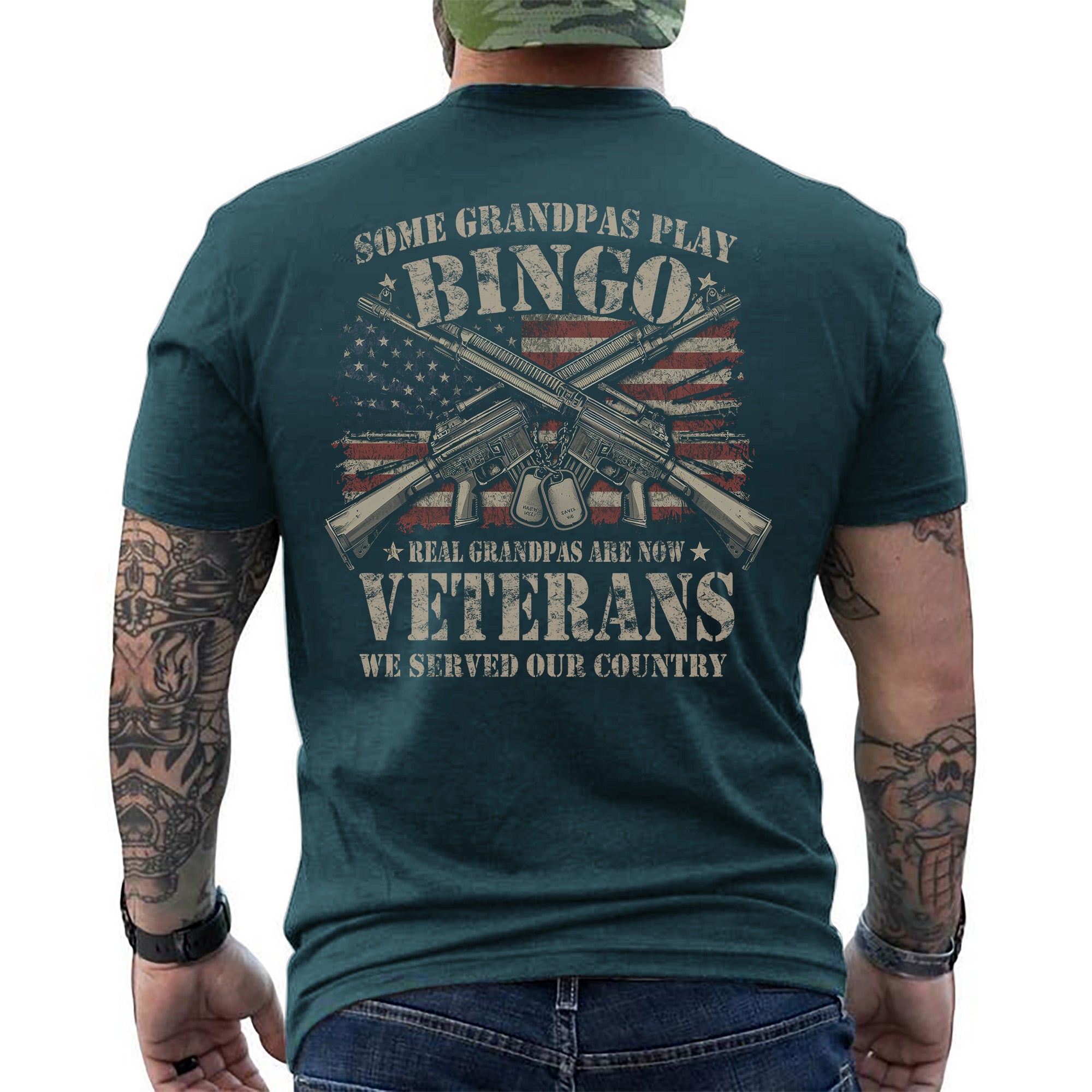 Some Grandpas Play Bingo Real Grandpas Are Veterans Who Proudly Served Our Great Nation T-Shirt