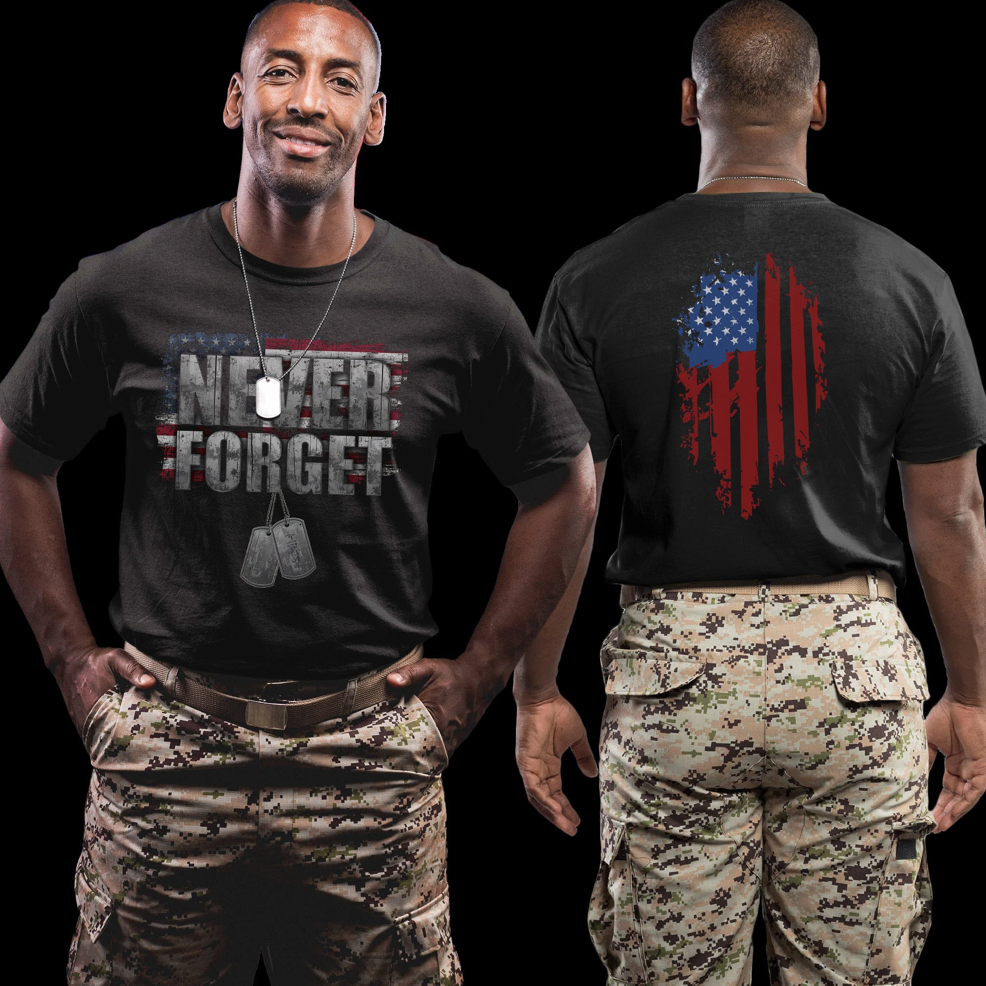 Never Forget One Soldier One Flag One Nation United in Sacrifice Patriotism and Honor T-Shirt