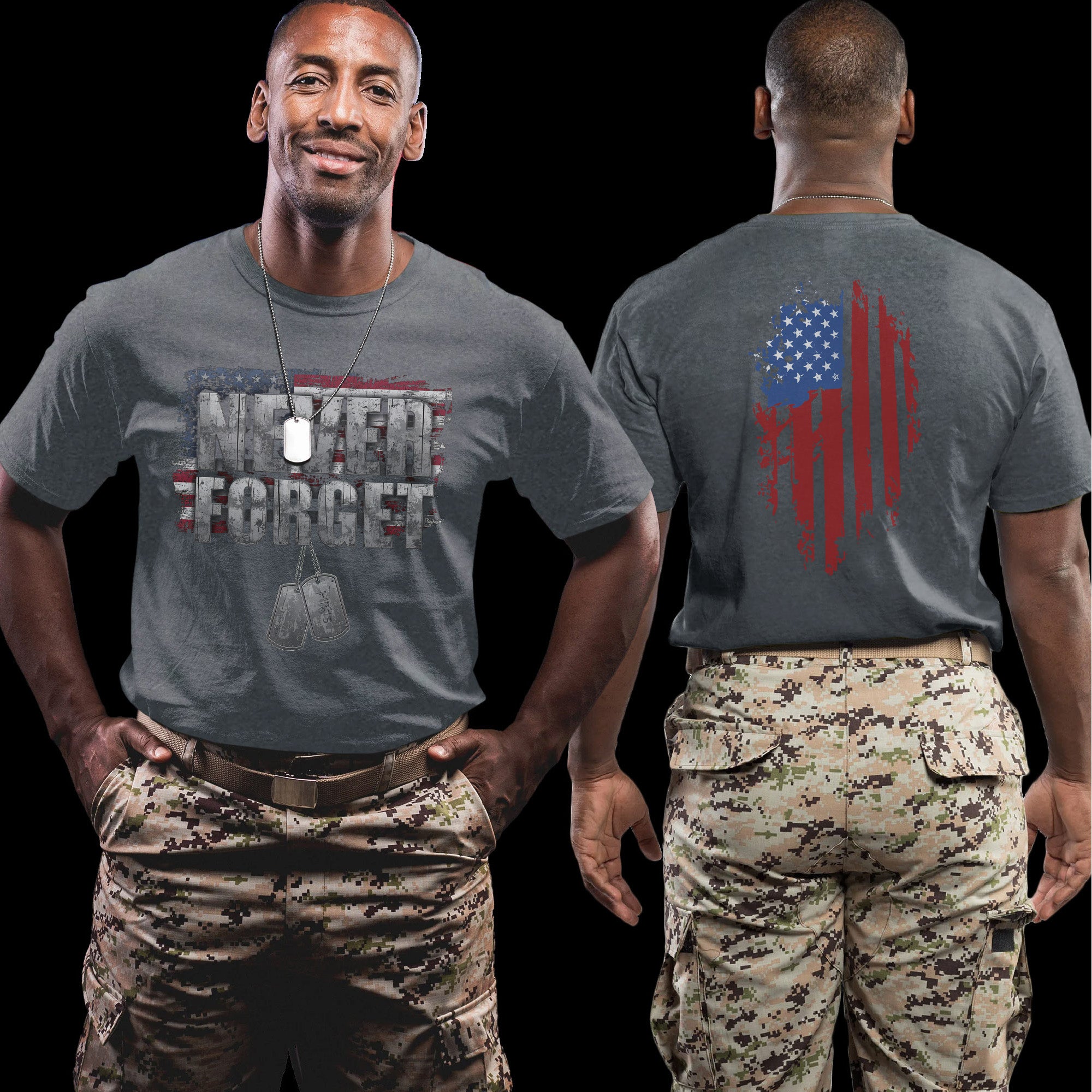 Never Forget One Soldier One Flag One Nation United in Sacrifice Patriotism and Honor T-Shirt