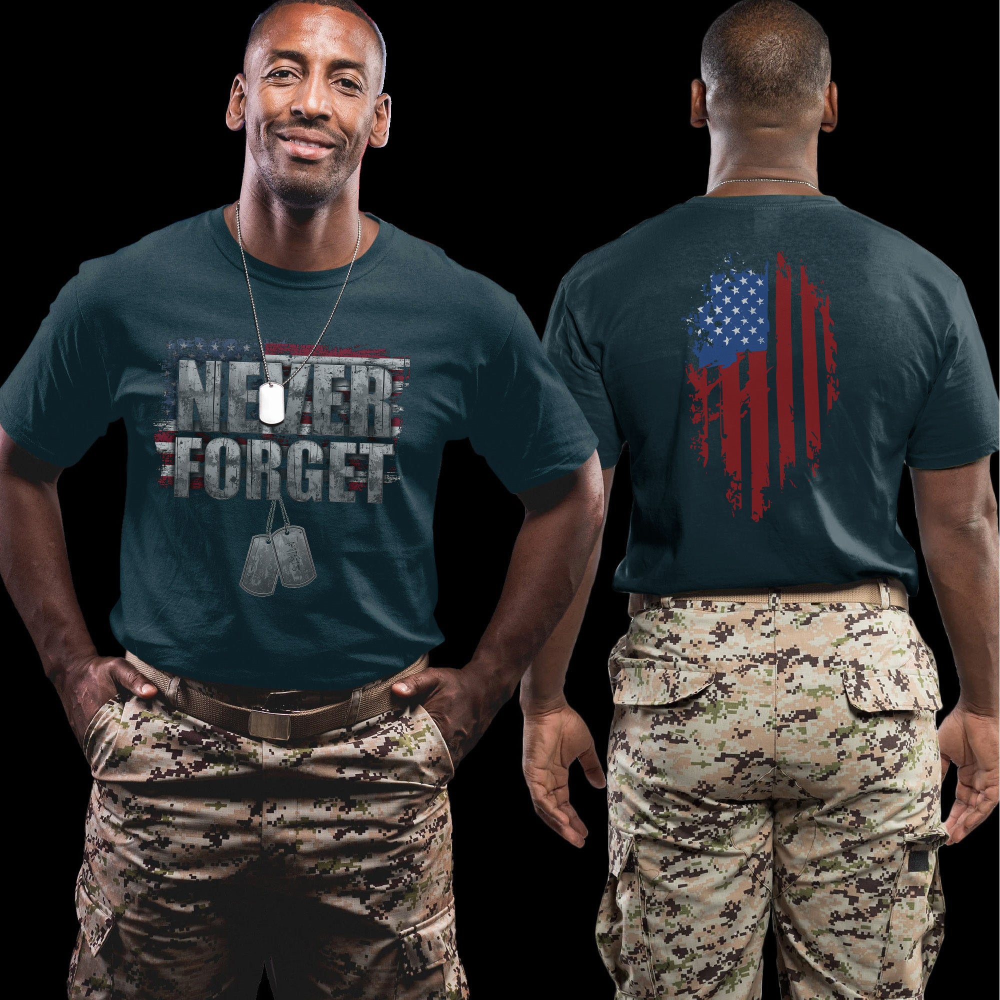 Never Forget One Soldier One Flag One Nation United in Sacrifice Patriotism and Honor T-Shirt