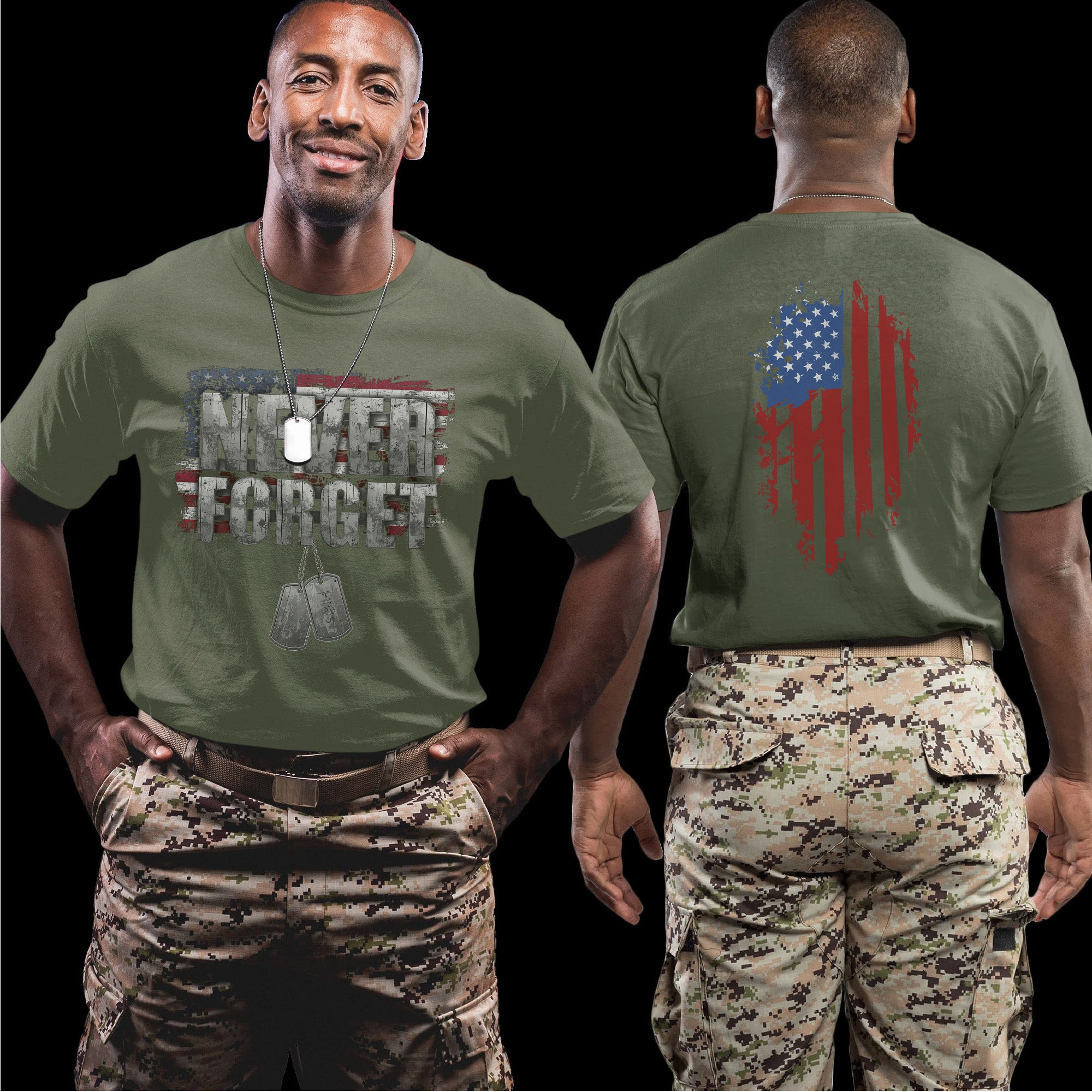 Never Forget One Soldier One Flag One Nation United in Sacrifice Patriotism and Honor T-Shirt