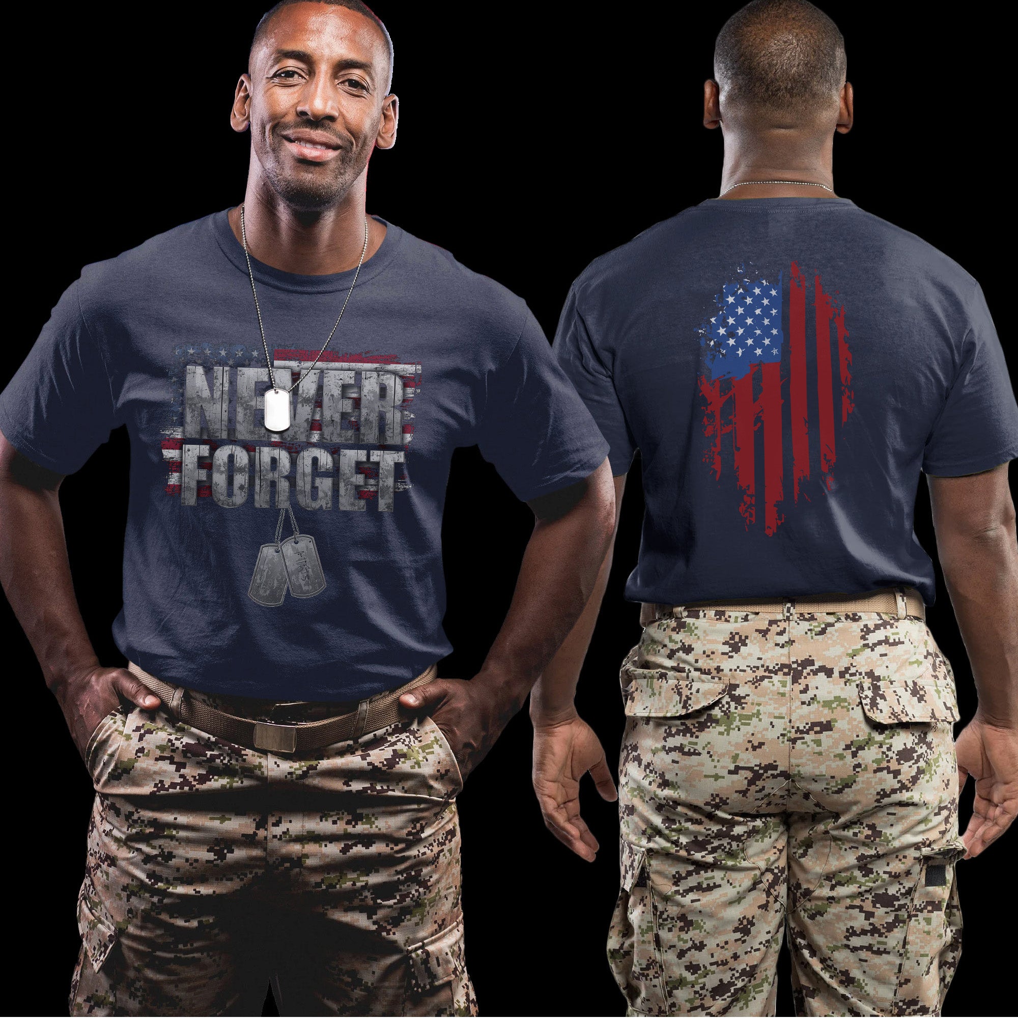 Never Forget One Soldier One Flag One Nation United in Sacrifice Patriotism and Honor T-Shirt