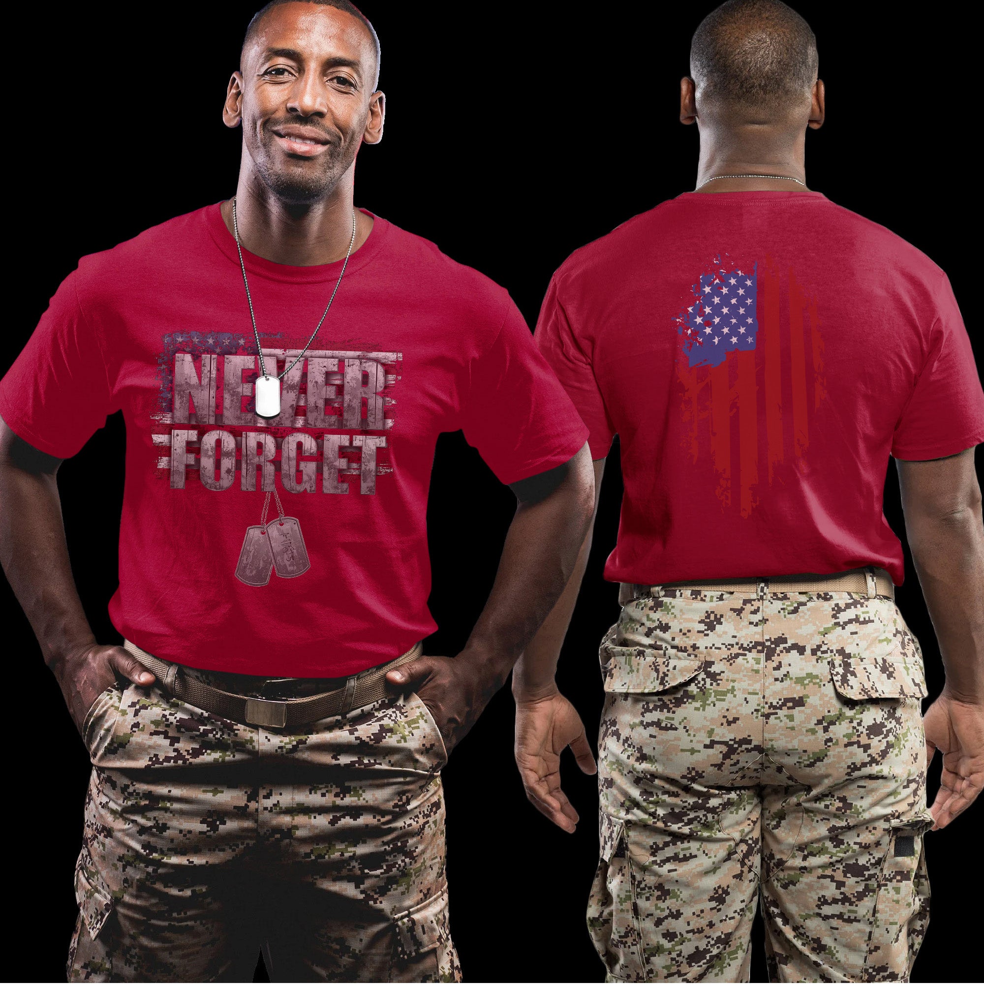 Never Forget One Soldier One Flag One Nation United in Sacrifice Patriotism and Honor T-Shirt