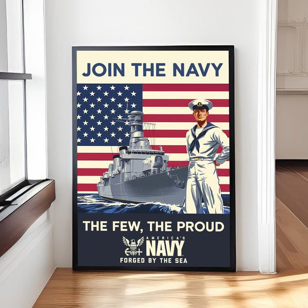 Navy Pride Serve with Honor Poster