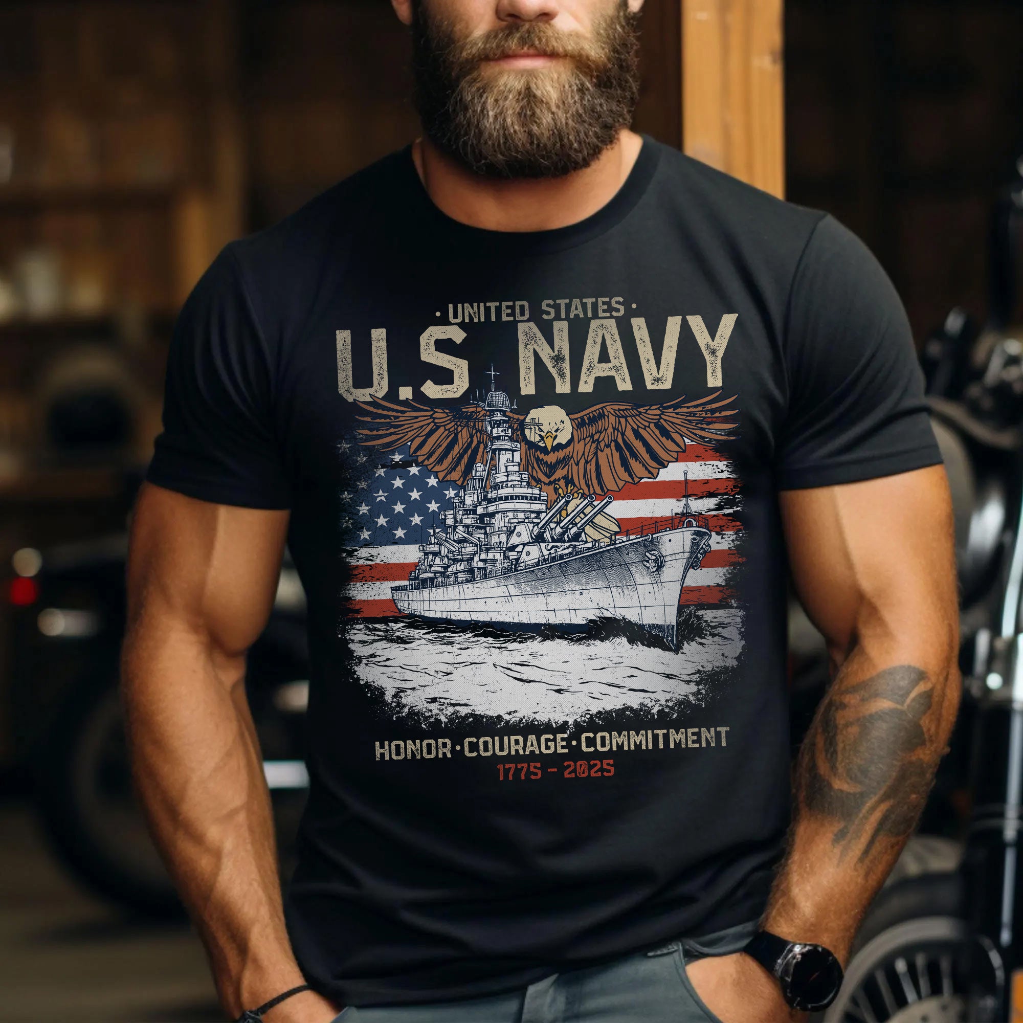 Honor Courage Commitment Core Values of Every U.S. Veteran Forged in Service and Sacrifice T-Shirt