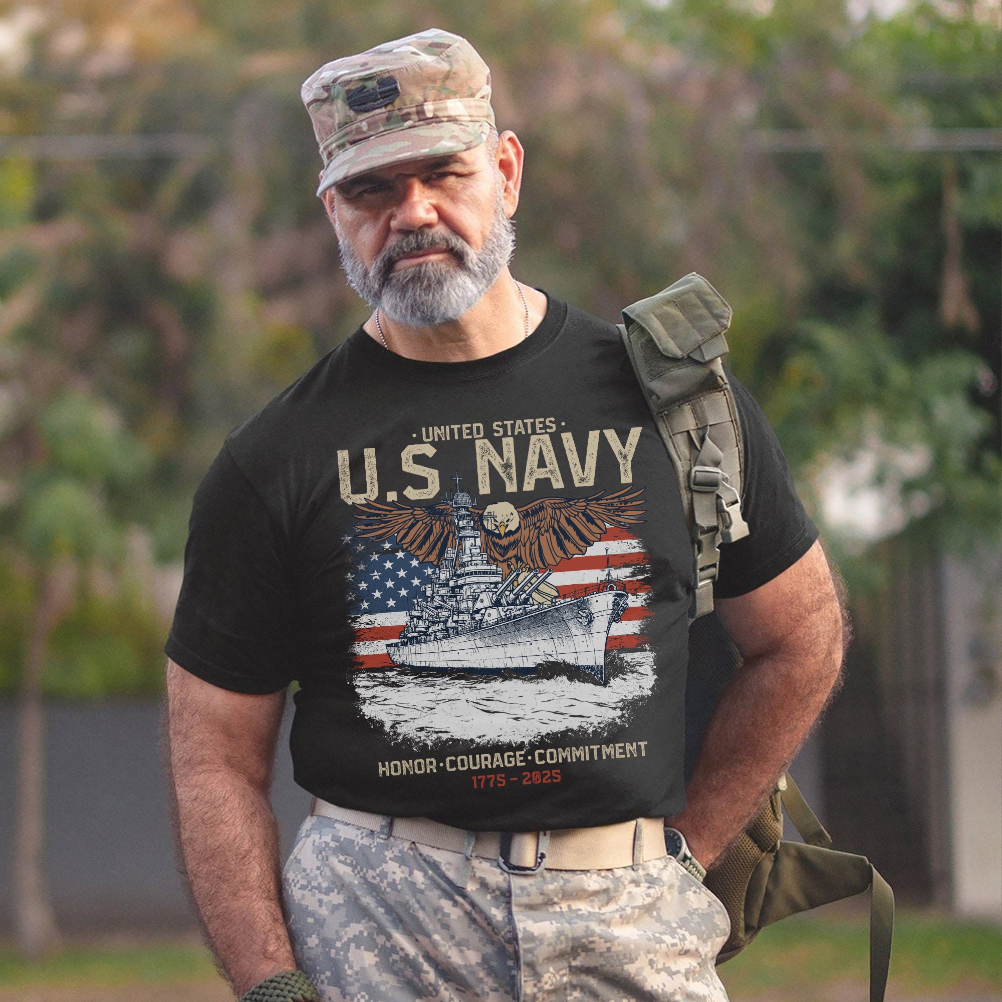 Honor Courage Commitment Core Values of Every U.S. Veteran Forged in Service and Sacrifice T-Shirt