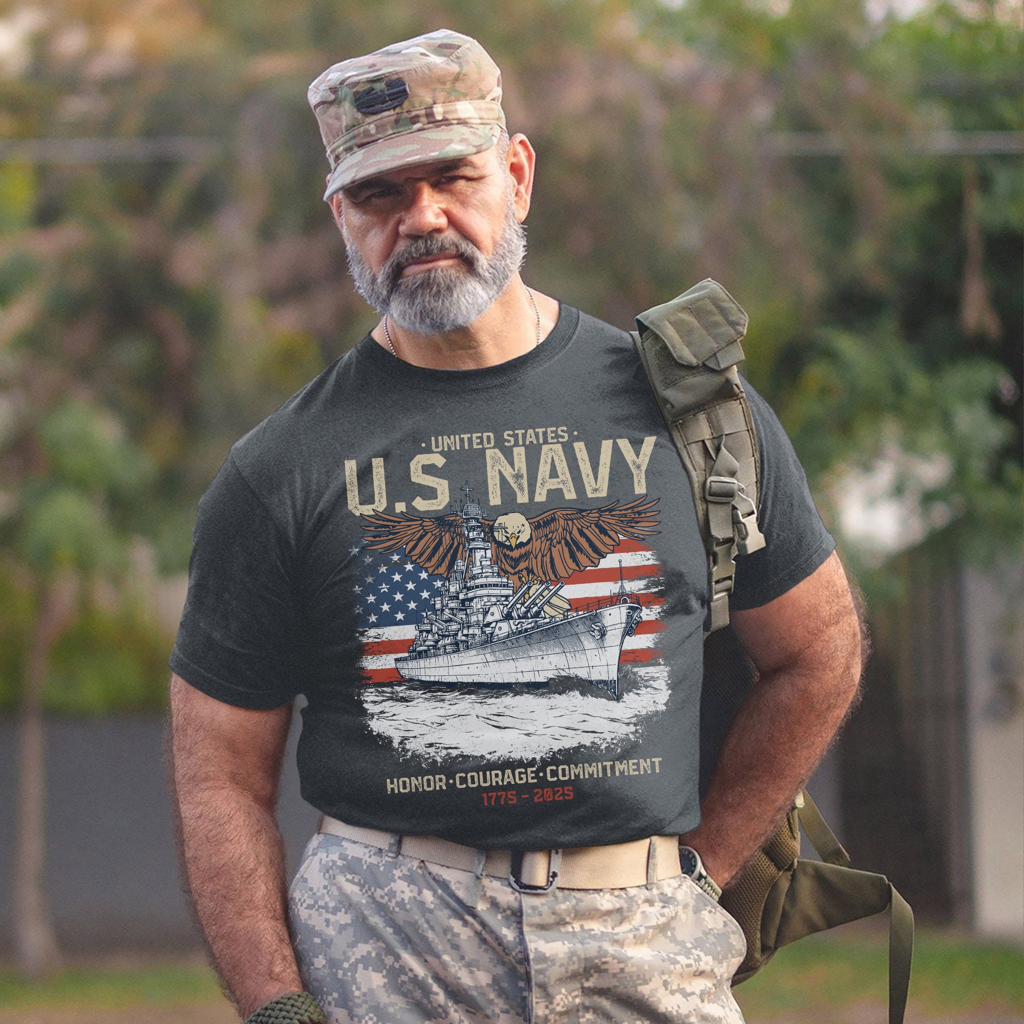 Honor Courage Commitment Core Values of Every U.S. Veteran Forged in Service and Sacrifice T-Shirt