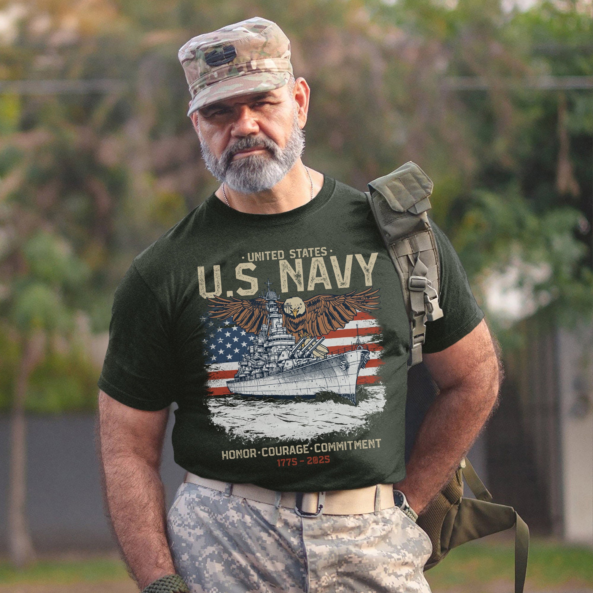 Honor Courage Commitment Core Values of Every U.S. Veteran Forged in Service and Sacrifice T-Shirt