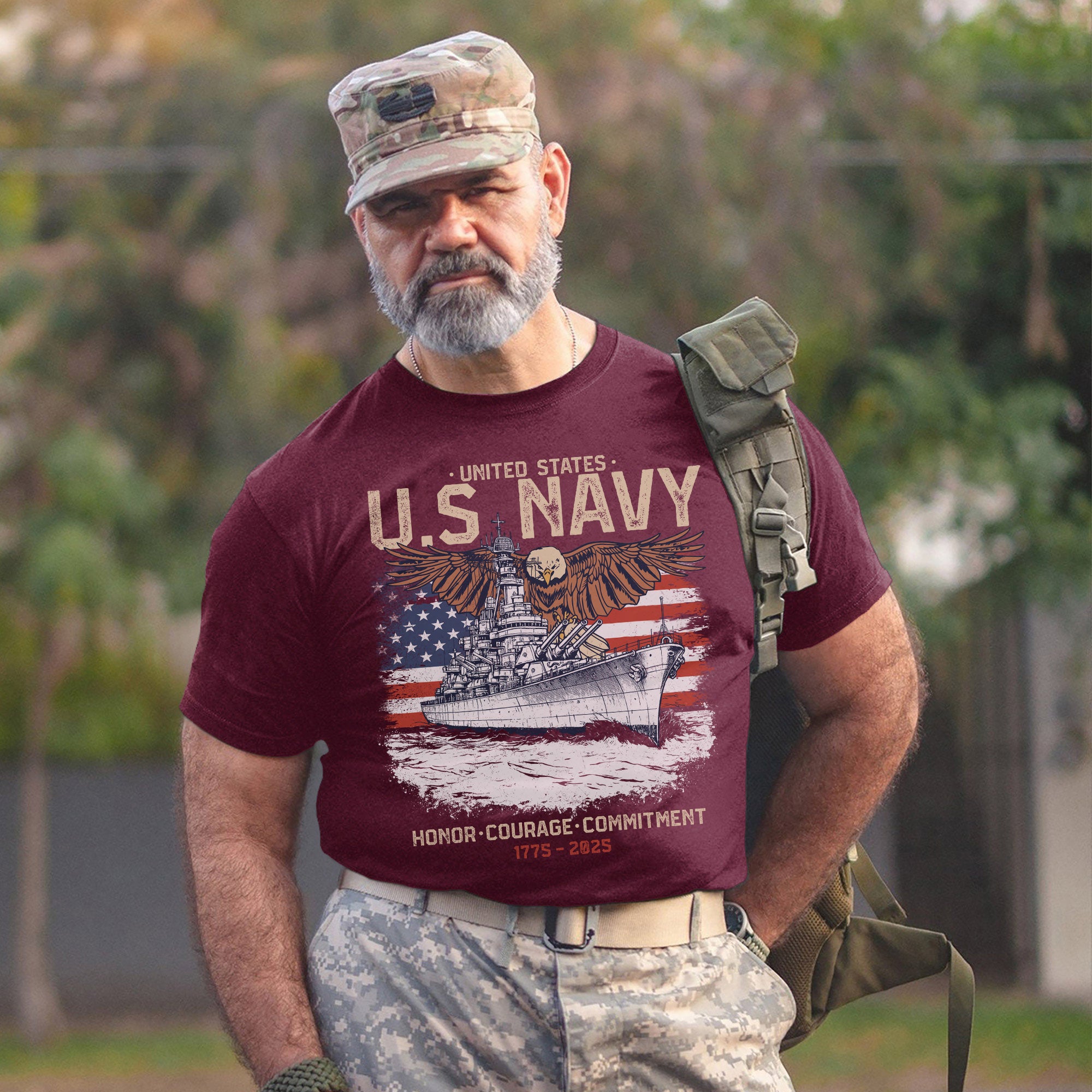Honor Courage Commitment Core Values of Every U.S. Veteran Forged in Service and Sacrifice T-Shirt