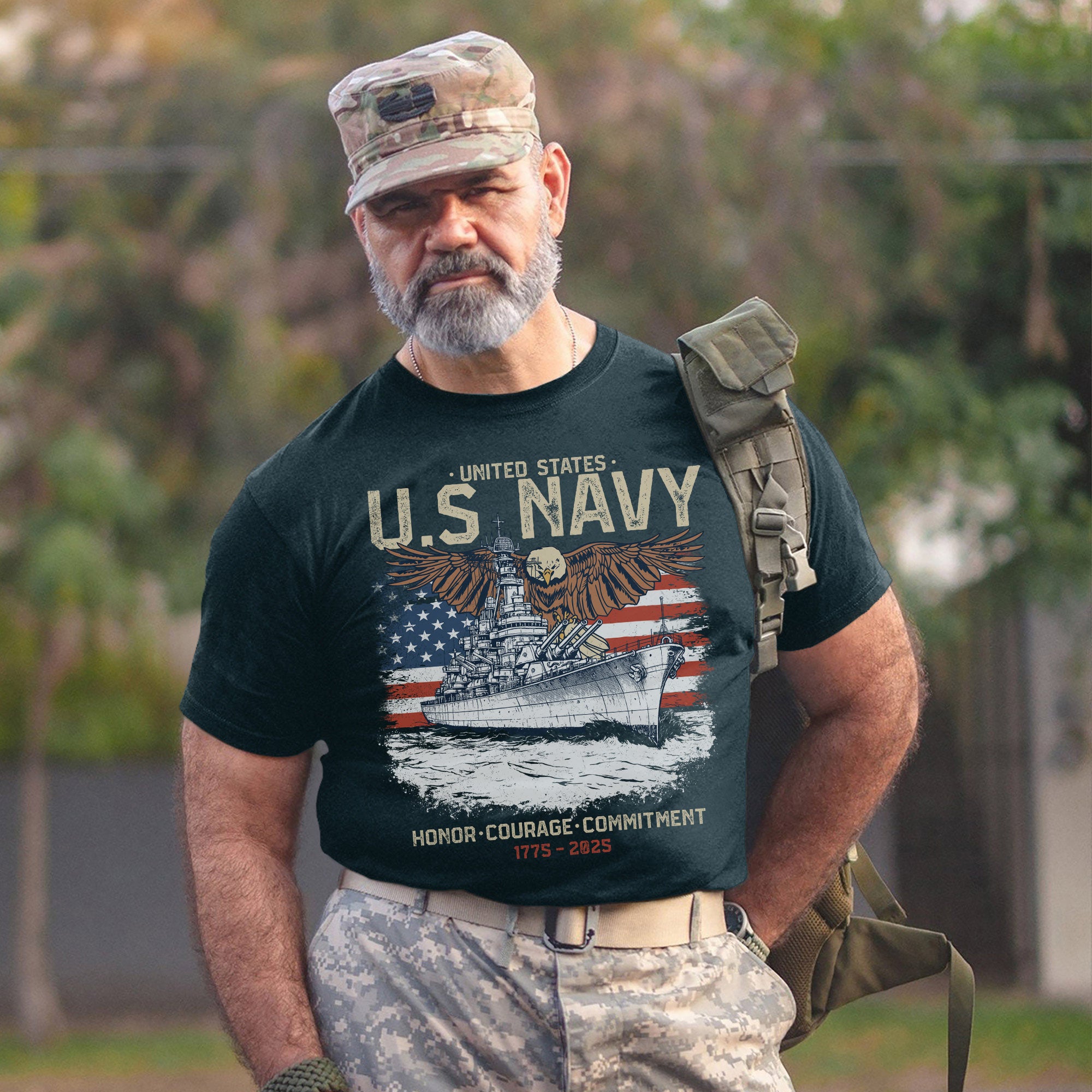 Honor Courage Commitment Core Values of Every U.S. Veteran Forged in Service and Sacrifice T-Shirt
