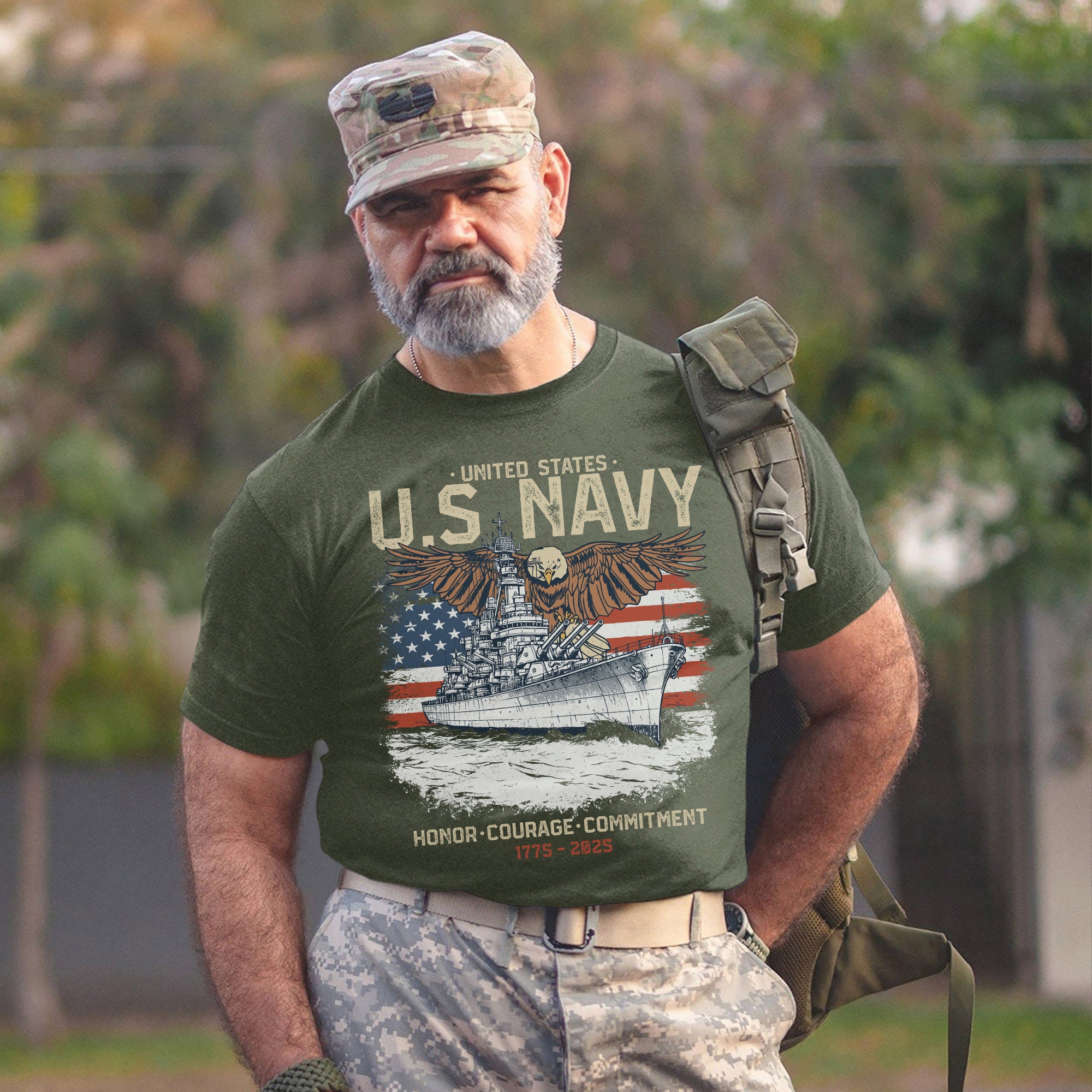 Honor Courage Commitment Core Values of Every U.S. Veteran Forged in Service and Sacrifice T-Shirt